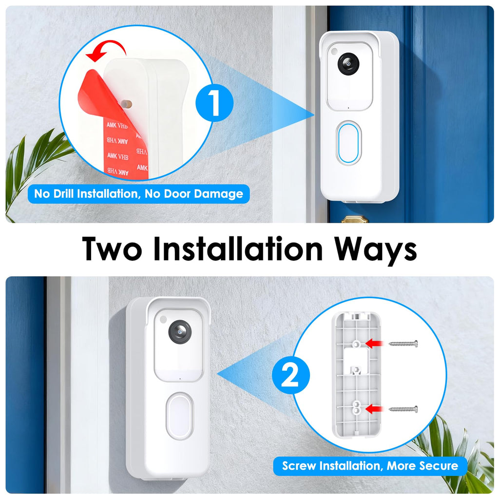 No Drill Blink Doorbell Camera Mount for All-new Blink Video Doorbell (2nd Gen), Mounting Bracket Cover with Adhesive Tape, Easy to Install for Apartment, Office, Home