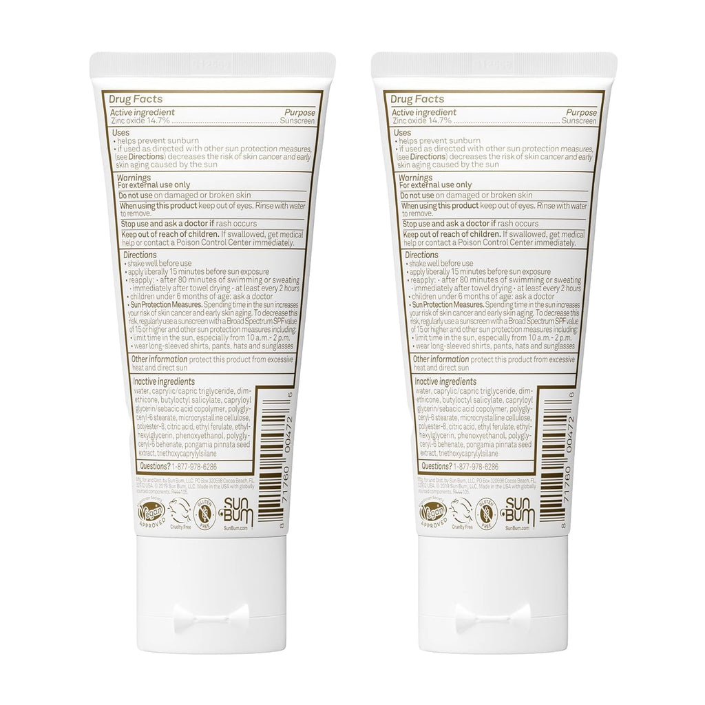 Sun Bum Mineral SPF 50 Sunscreen Body Lotion - Broad Spectrum Moisturizing Sunscreen with Vitamin E - Vegan and Hawaii 104 Act Compliant (Made without Octinoxate & Oxybenzone) - Travel Size - 3 oz