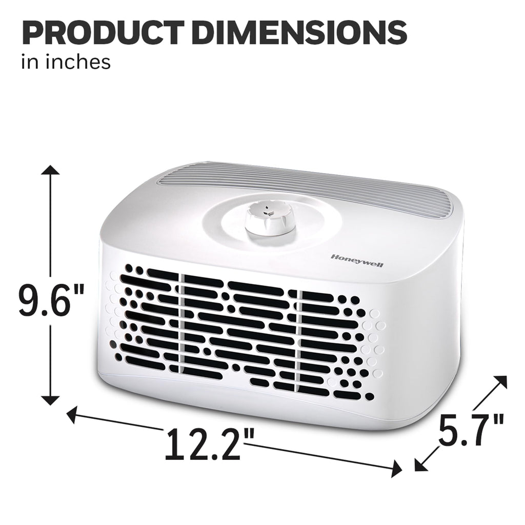 Honeywell Air Purifier for Home, 465 Ft² in 1 hour, Dual Action Filter, Reduces Dust, Pollen, Pet Dander, Odors, Smoke, Compact Allergen Reducer, Small Air Purifier, White HHT270