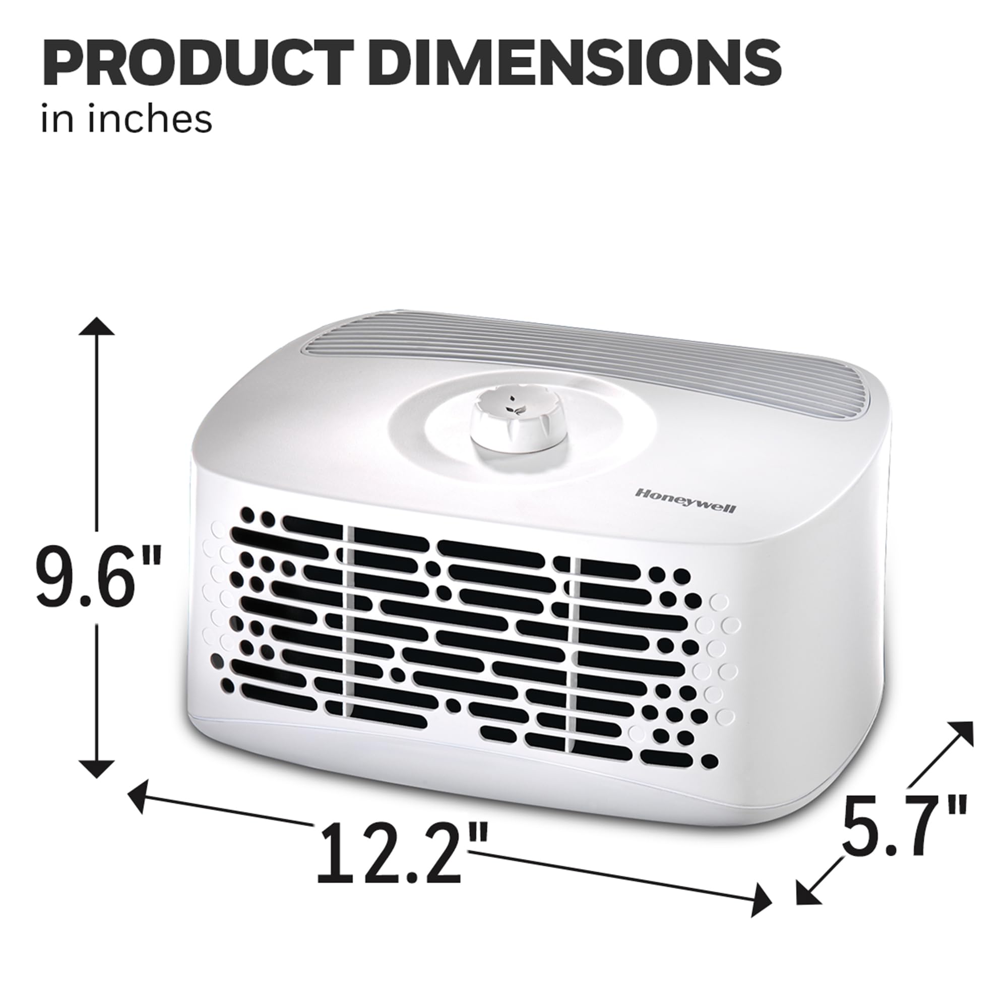 Honeywell Air Purifier for Home, 465 Ft² in 1 hour, Dual Action Filter, Reduces Dust, Pollen, Pet Dander, Odors, Smoke, Compact Allergen Reducer, Small Air Purifier, White HHT270