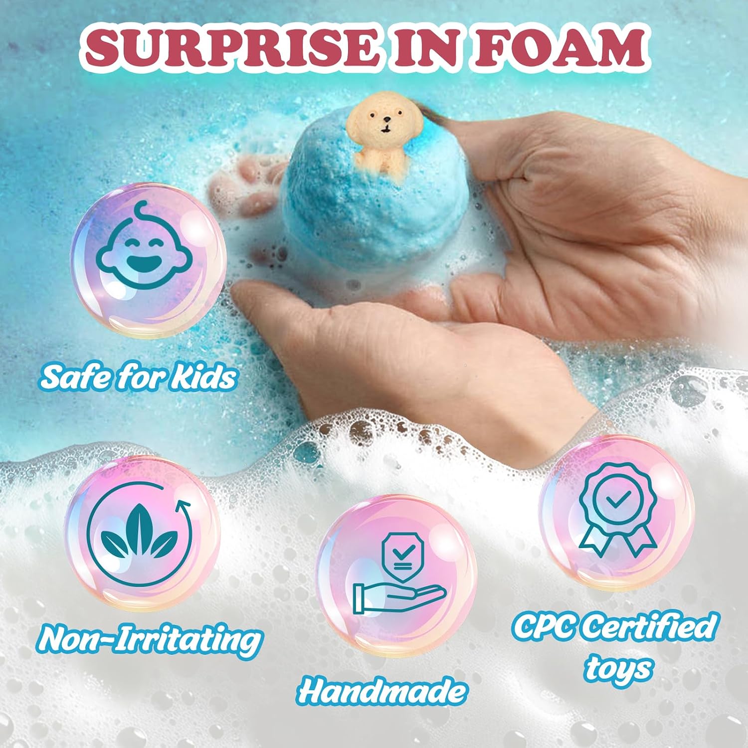 Bath Bombs for Kids with Toys Inside, 6 Pack Kids Bath Bombs with Puppy Dolls & Dog Pretend Playset Bath Toys，Surprise Birthday Gifts for Girls Boys, Bubble Bath Fizzies Ball Gift Set