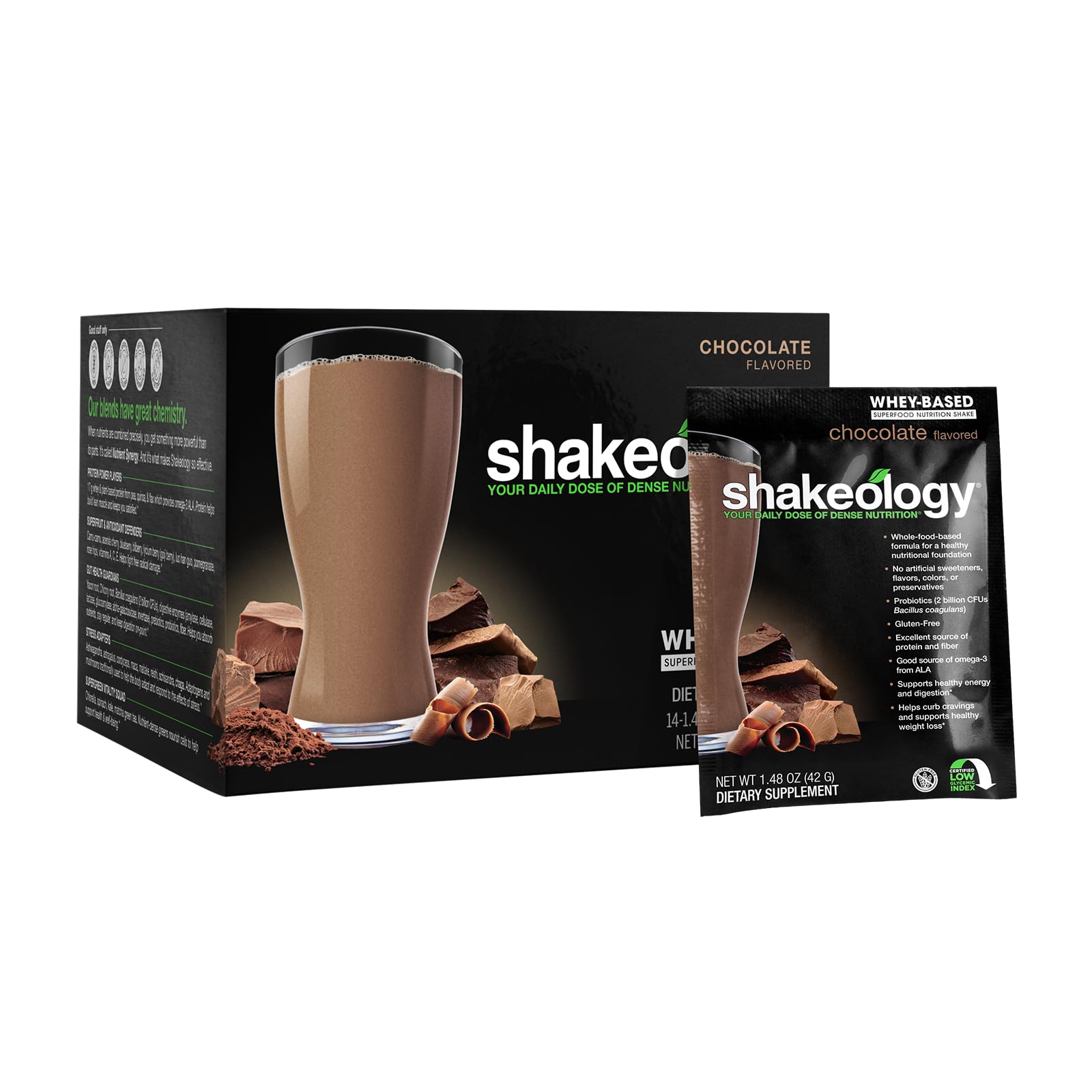 Shakeology Whey Protein Powder Blend - Gluten Free, Superfood Protein Shake with Vitamins and Minerals - Helps Support Healthy Weight Loss, Lean Muscle Support, Gut Health - Chocolate, 30 Servings