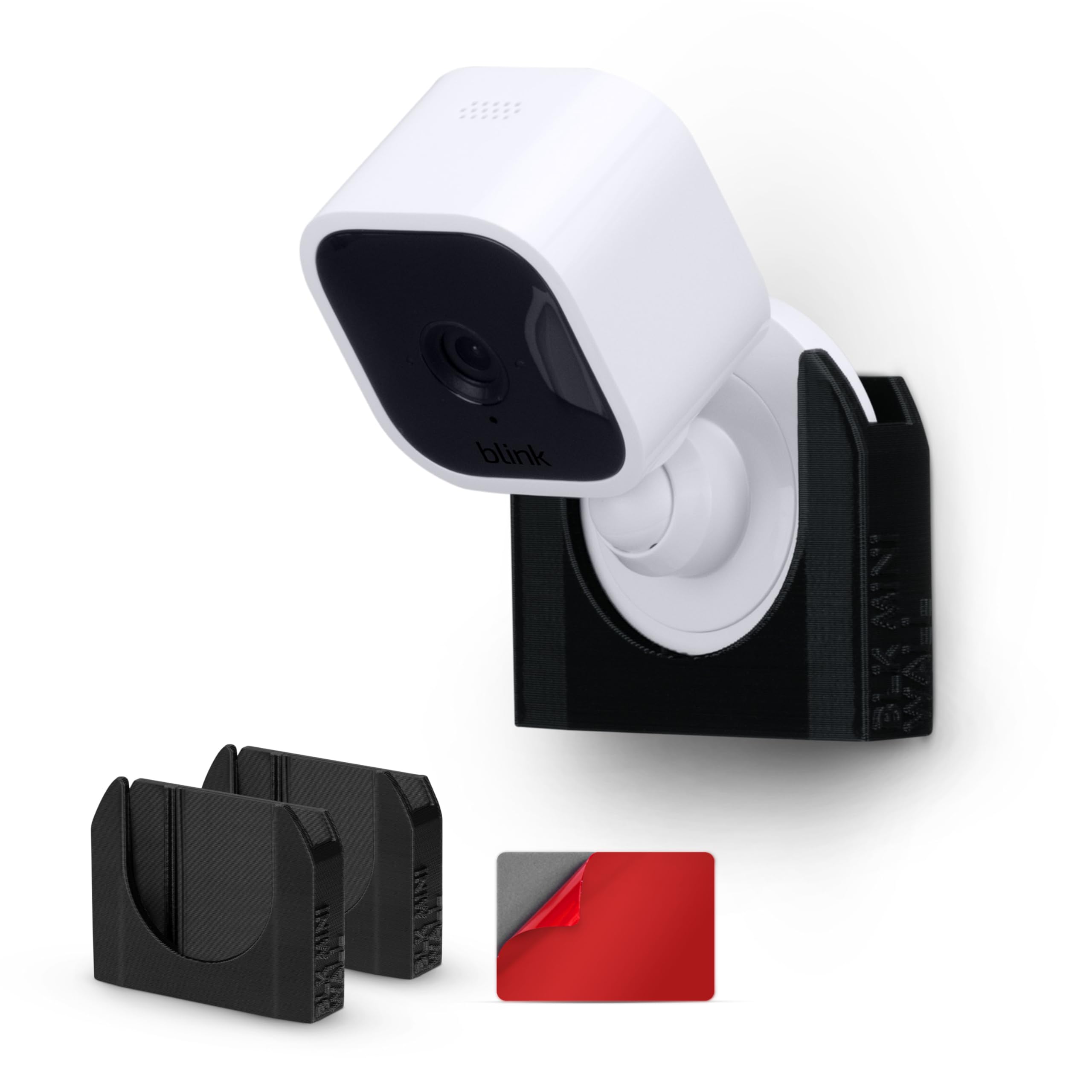 BRAINWAVZ Adhesive Wall Mount for Blink Mini Camera, 2 Pack, No Hassle Holder, Strong 3M VHB Tape, No Screws, No Mess Install, Bracket Stand (White)