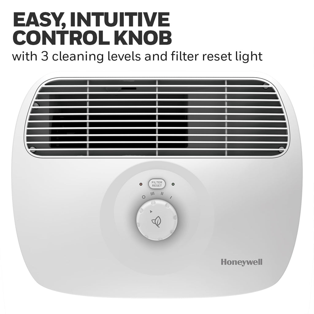 Honeywell Air Purifier for Home, 465 Ft² in 1 hour, Dual Action Filter, Reduces Dust, Pollen, Pet Dander, Odors, Smoke, Compact Allergen Reducer, Small Air Purifier, White HHT270