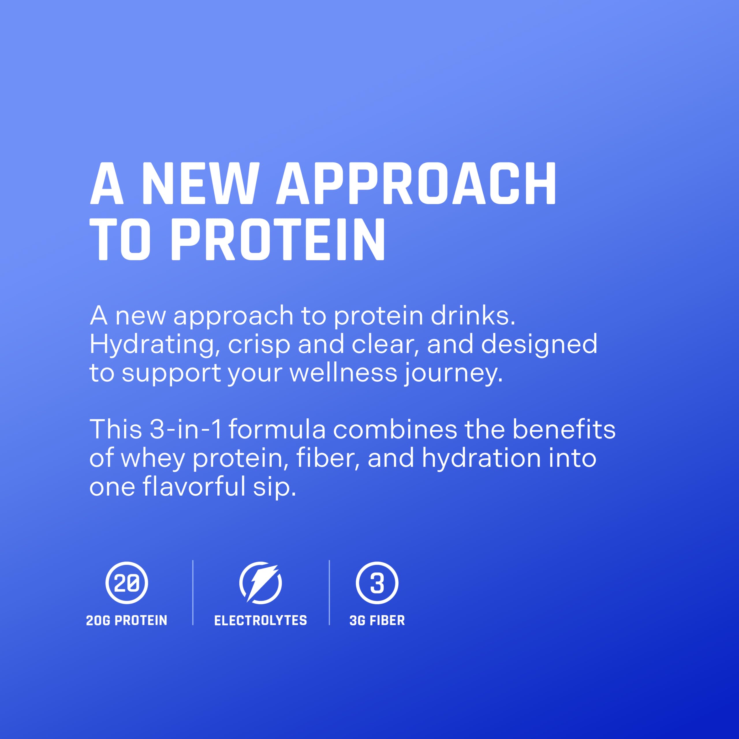 Propel Clear Protein Powder, Watermelon, 5 Servings, 3-in-1 GLP-1 Support: Hydration, 20g Protein, 3g Fiber, Zero Sugar, 90 Calories, No Added Colors, No Artificial Sweeteners or Flavors, Electrolytes