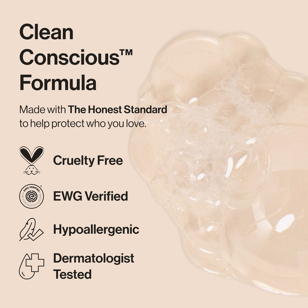 The Honest Company Foaming Bubble Bath Gentle for Baby, Naturally Derived, Tear-free, Hypoallergenic, Fragrance Free, Sensitive, 12 fl oz