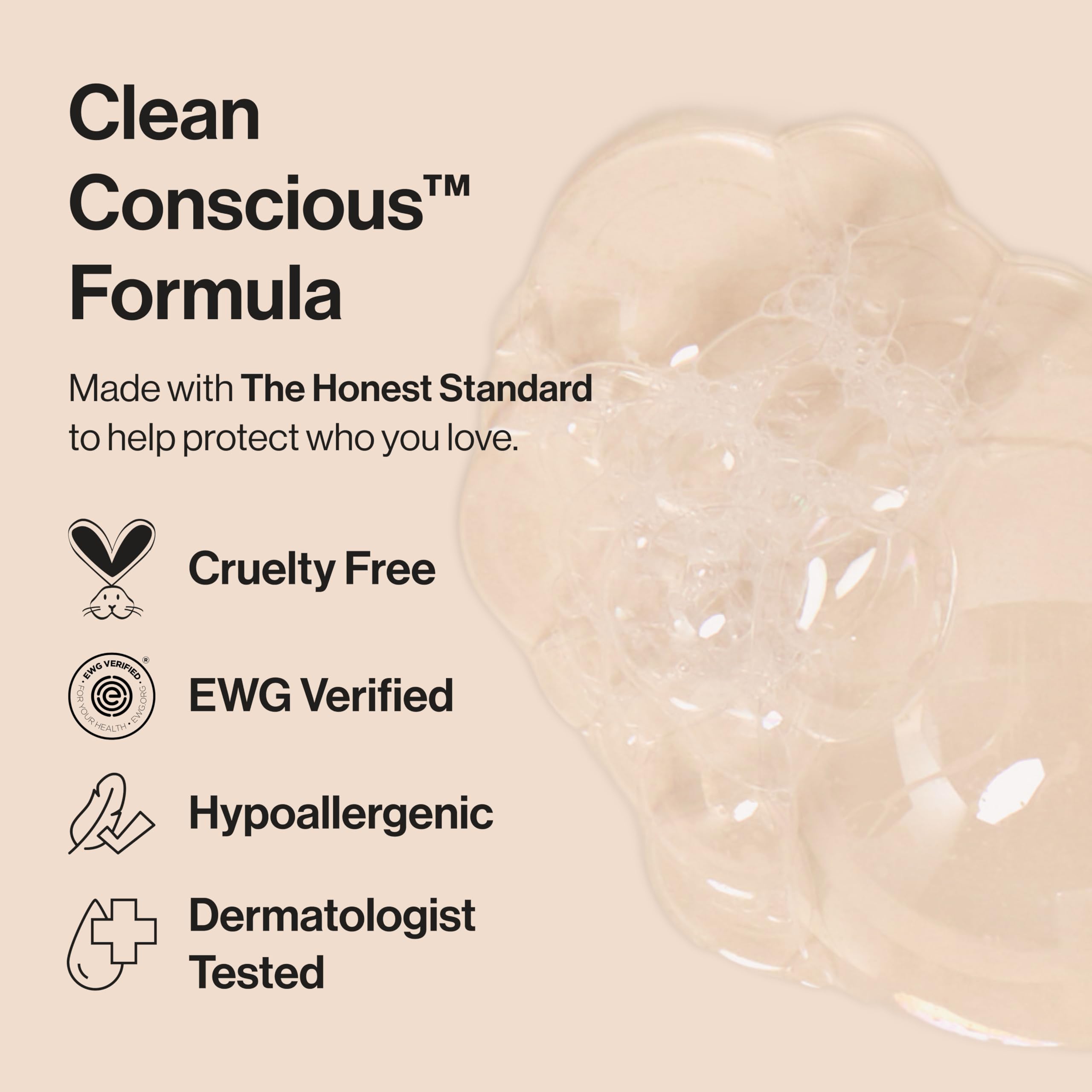 The Honest Company Foaming Bubble Bath Gentle for Baby, Naturally Derived, Tear-free, Hypoallergenic, Fragrance Free, Sensitive, 12 fl oz