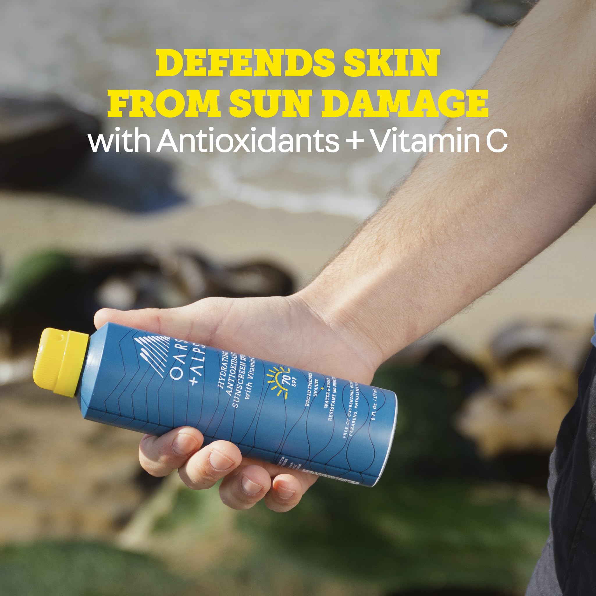 Oars + Alps SPF 50 Face & Body Broad Spectrum Sunscreen Spray | Fast-Absorbing, Lightweight, Non-Greasy, Hawaii Reef Act 104 Compliant, Water-Resistant, Octinoxate + Oxybenzone Free, 6 Oz, 1 Pack