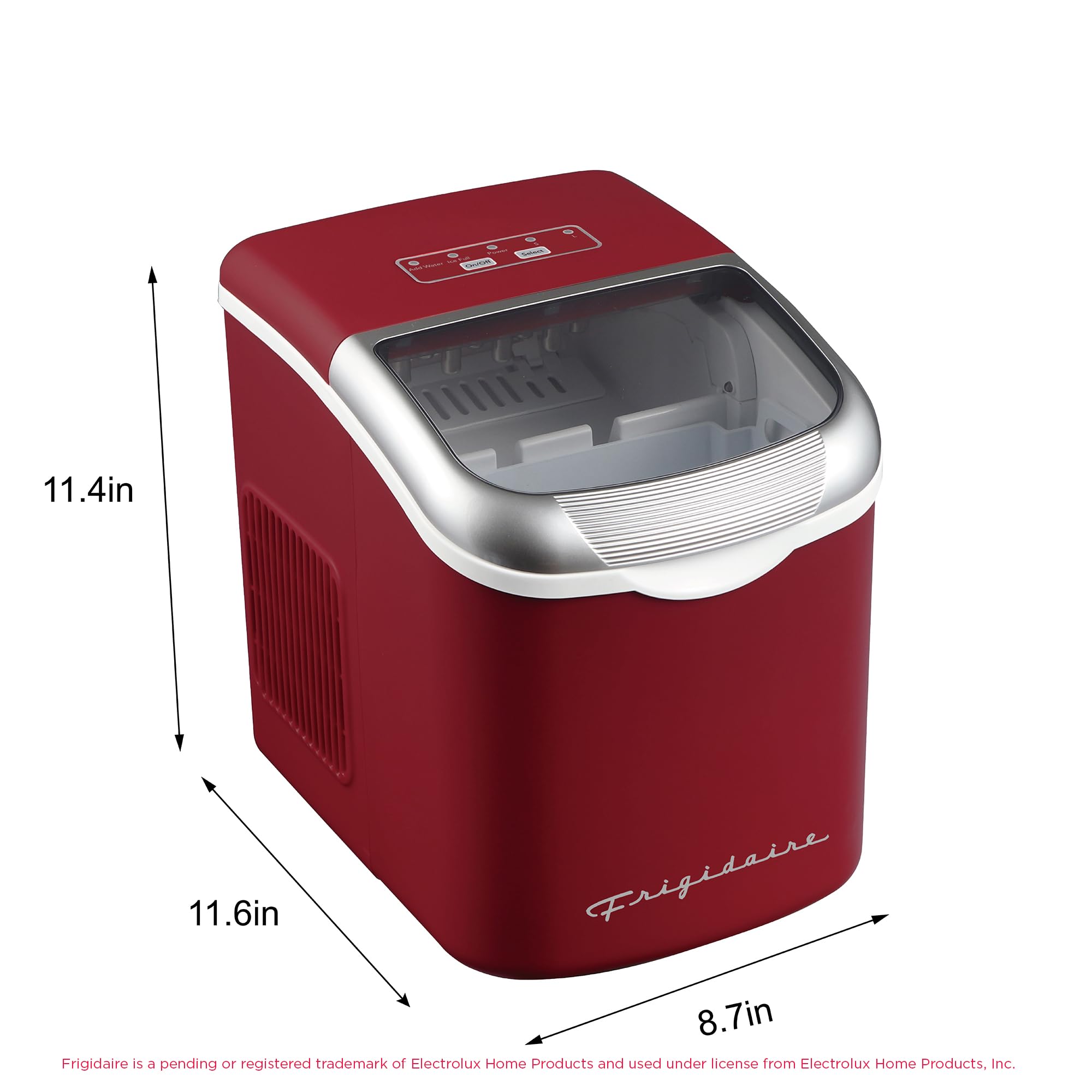 FRIGIDAIRE Retro Compact Ice Maker Machine, Bullet Ice, 26 lb per Day (BlackRoseGold)