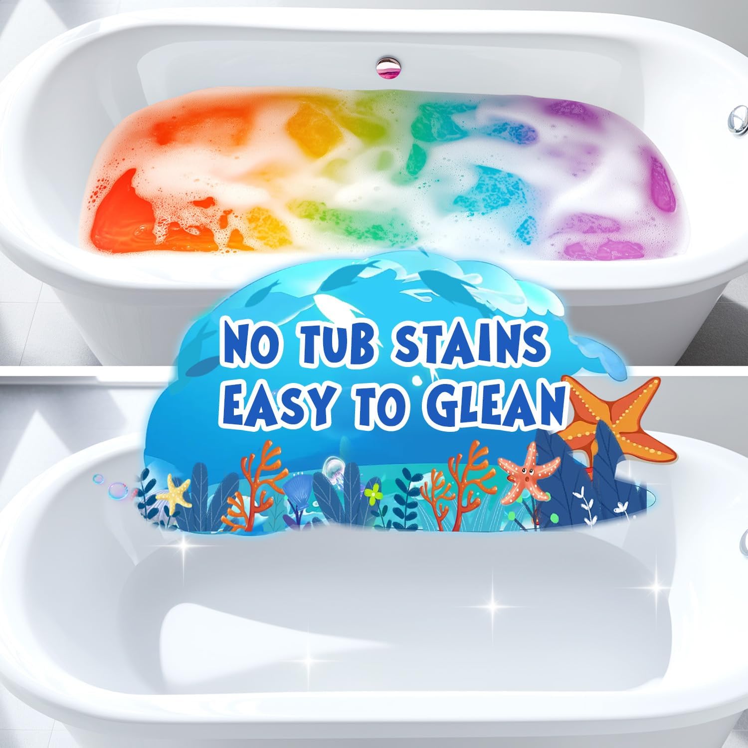 Bath Bombs for Kids Marine Animal Shaped, STEM 6 Pack Natural Organic Handmade Fizz Bubble Bath, Gentle Skin Friendly Bath Bomb Gift Set for Boys Girls Birthday, Kids Bath Time Fun