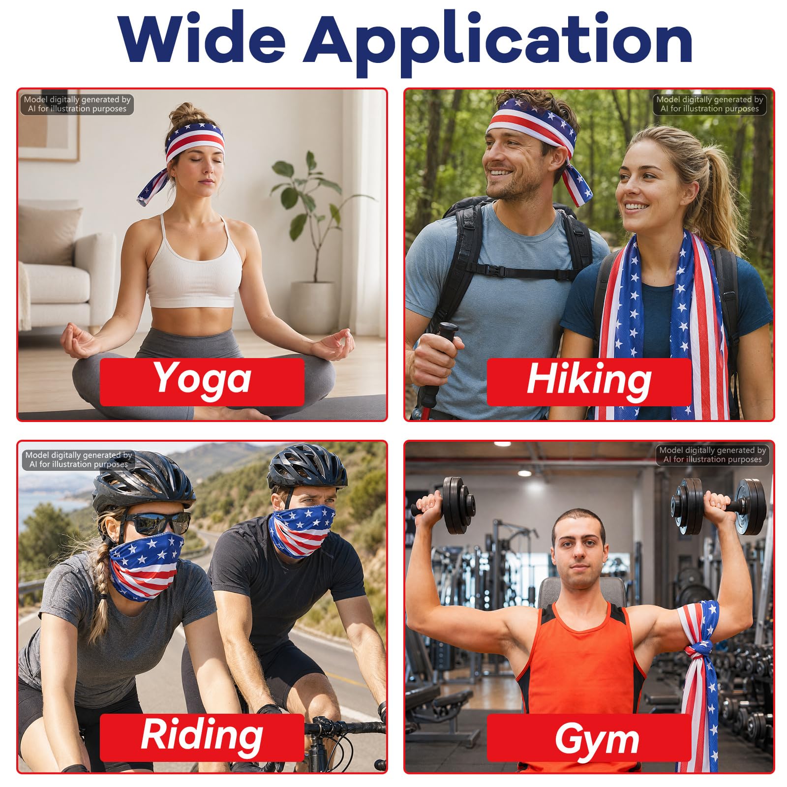 30Pcs 250th Anniversary Patriotic Cooling Towels for Neck and Face 40 x 12 Inch American Flag Sports Workout Ice Towel for Sweat Microfiber Breathable Chilly Bulk Neck Wraps for 4th of July Outdoor