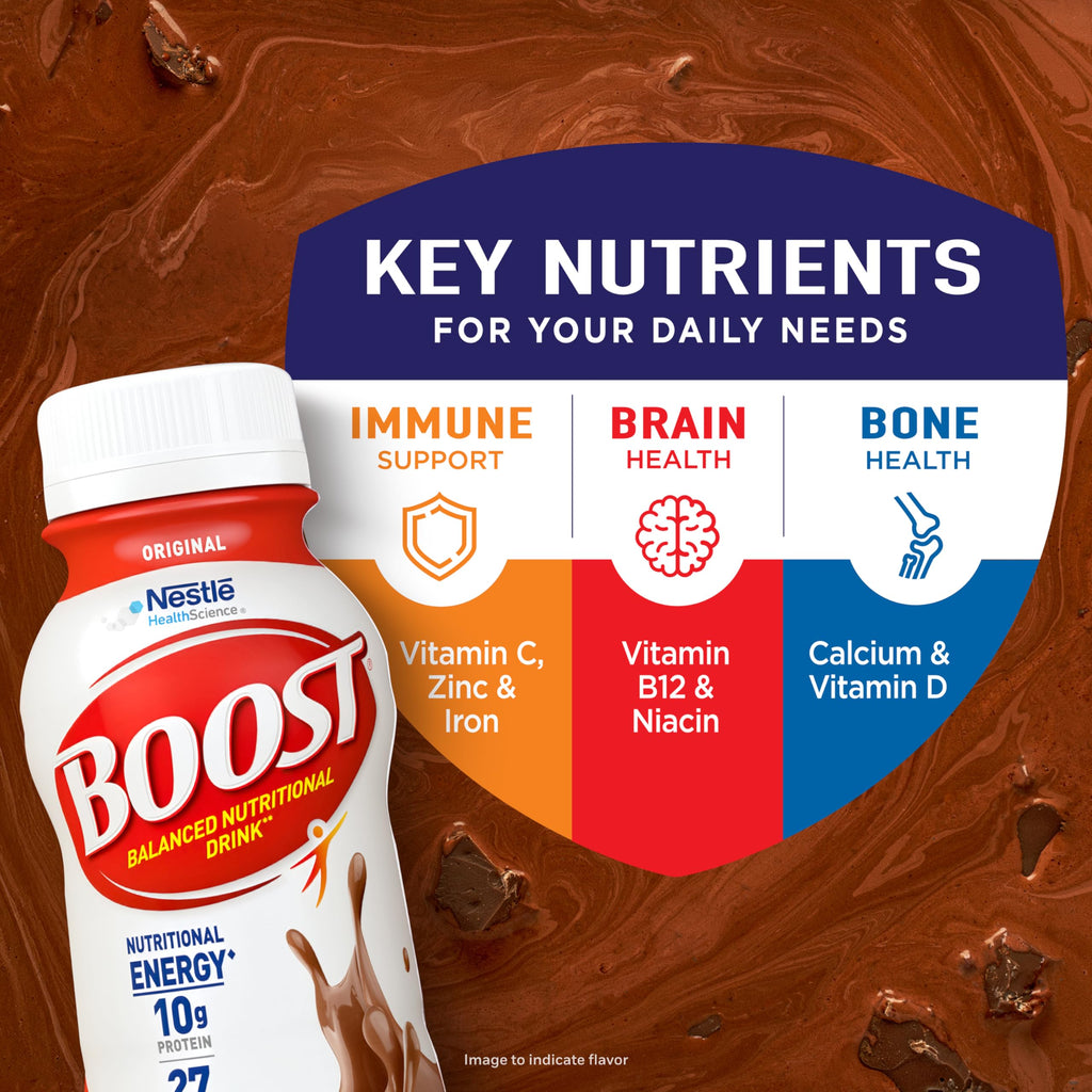 BOOST Original Ready to Drink Nutritional Drinks, Peaches & Creme, 8 Fl Oz (Pack of 24)