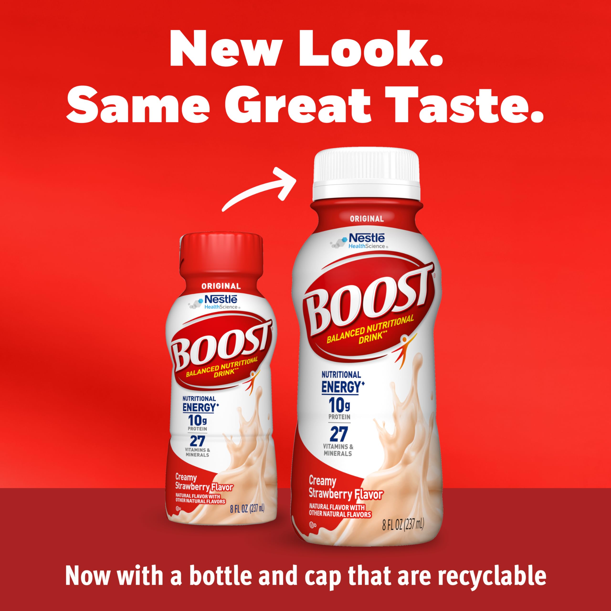 BOOST Original Ready to Drink Nutritional Drinks, Peaches & Creme, 8 Fl Oz (Pack of 24)