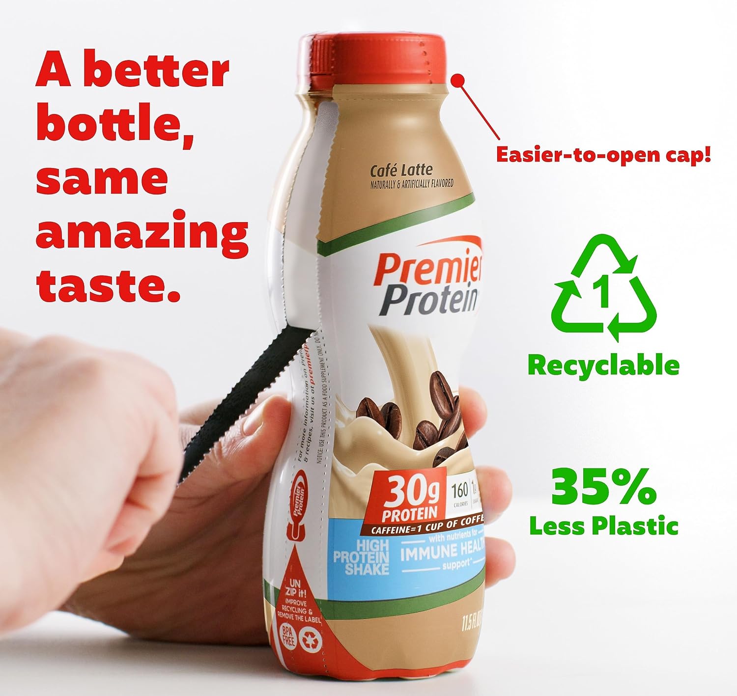 Premier Protein Shake Cookies & Cream and Café Latte Flavors, 30g Protein, 1g Sugar, 24 Vitamins & Minerals, 12 Packs