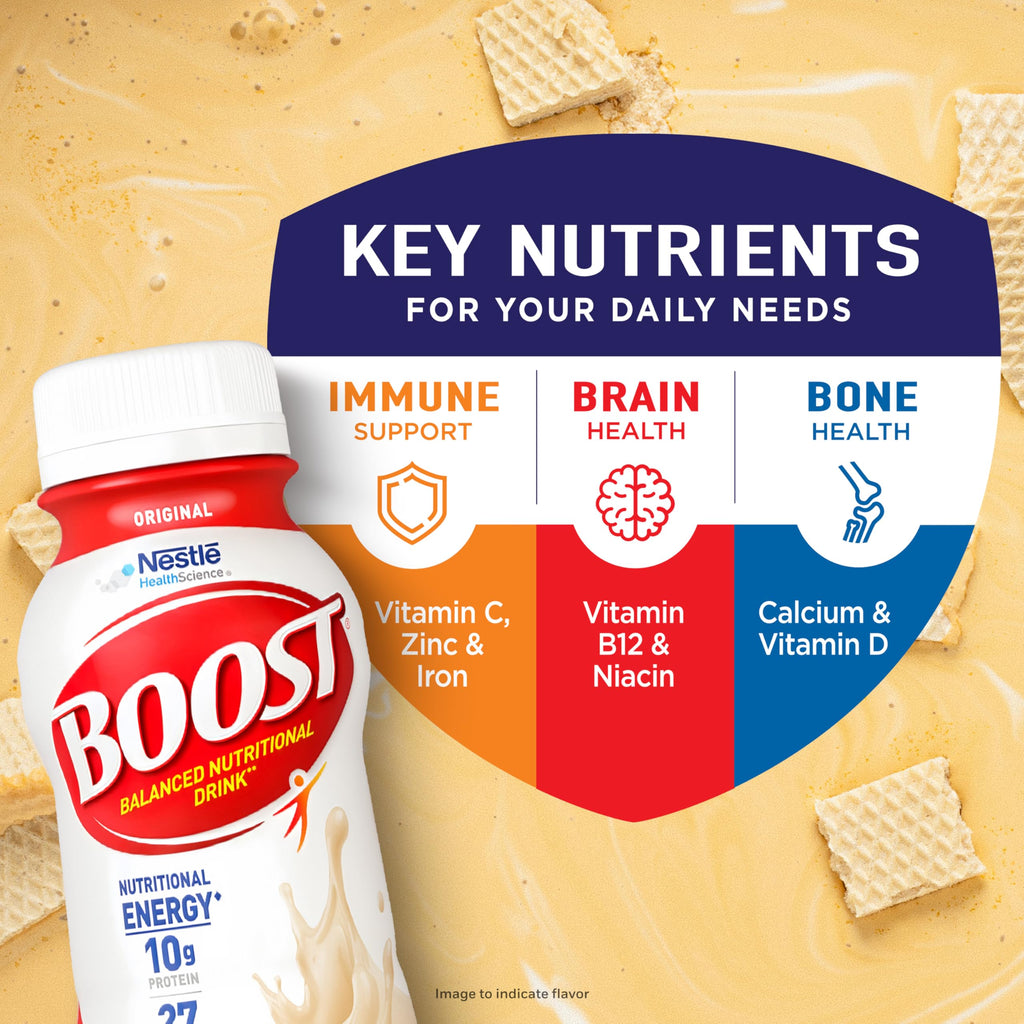 BOOST Original Ready to Drink Nutritional Drinks, Peaches & Creme, 8 Fl Oz (Pack of 24)