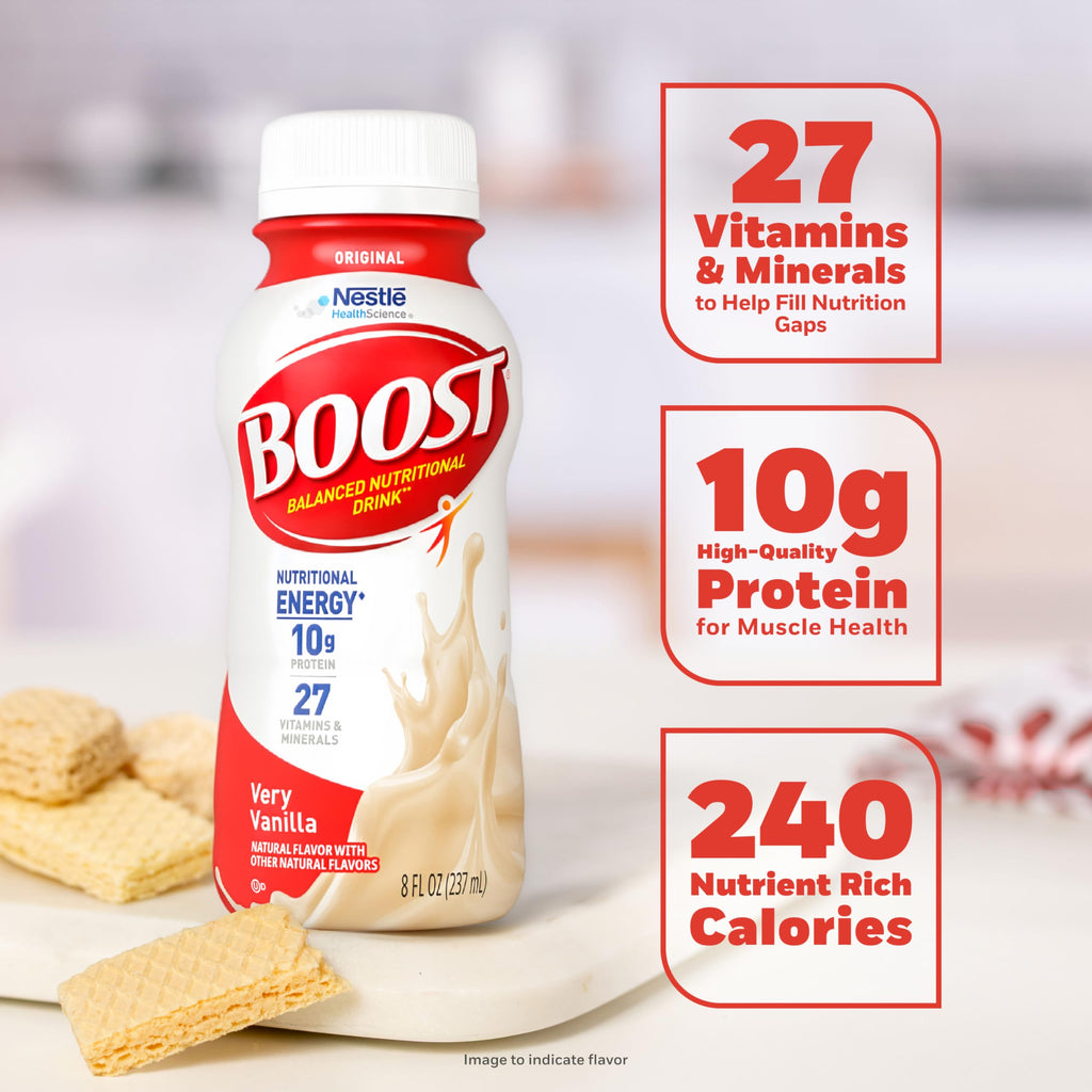 BOOST Original Ready to Drink Nutritional Drinks, Peaches & Creme, 8 Fl Oz (Pack of 24)