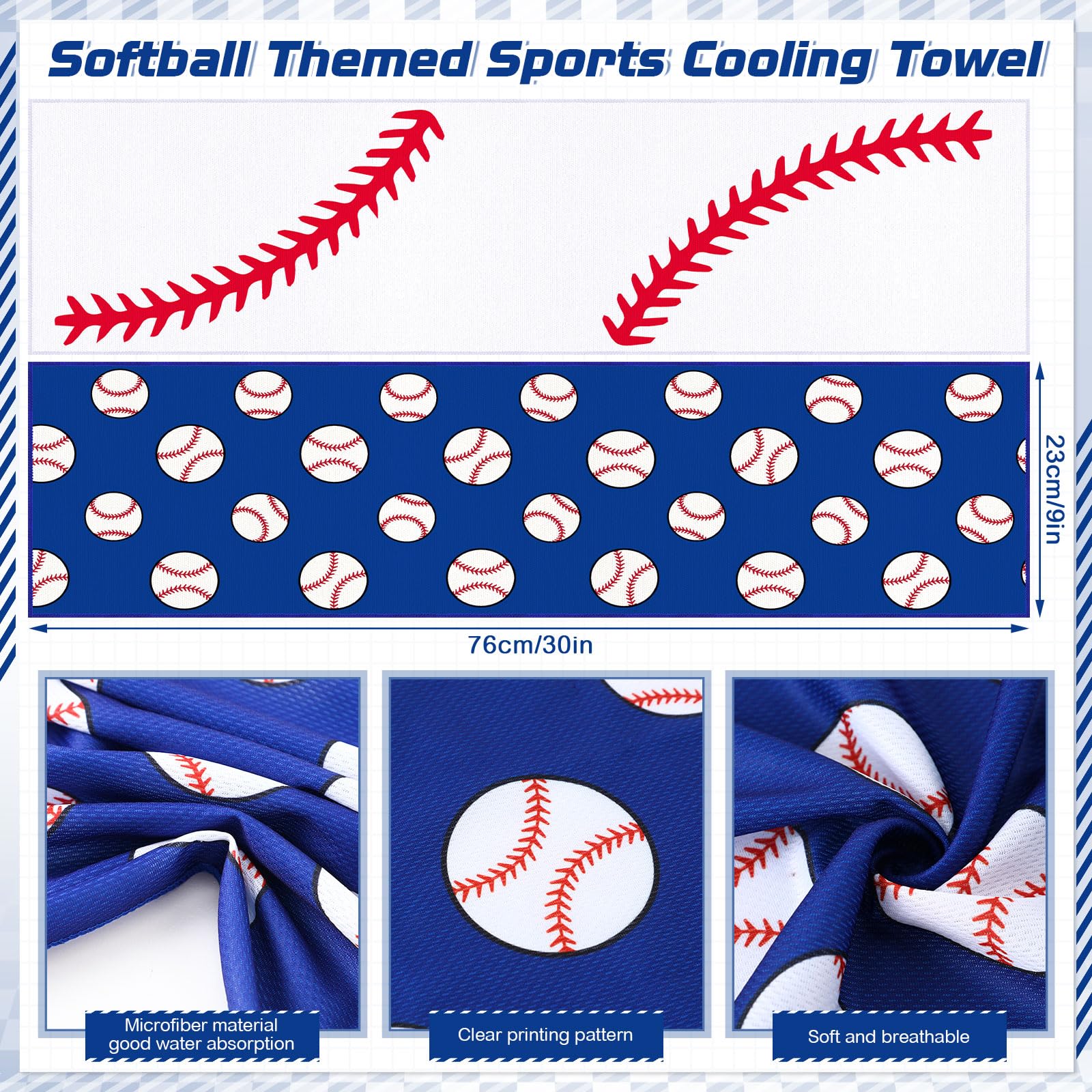 12 count Sports Cooling Towels Baseball Basketball Softball 40 x 12 Inch Breathable Soccer Football Volleyball Microfiber Ice Towel Fast Drying for Sport Party Favors Team Gift(Yellow,Softball)
