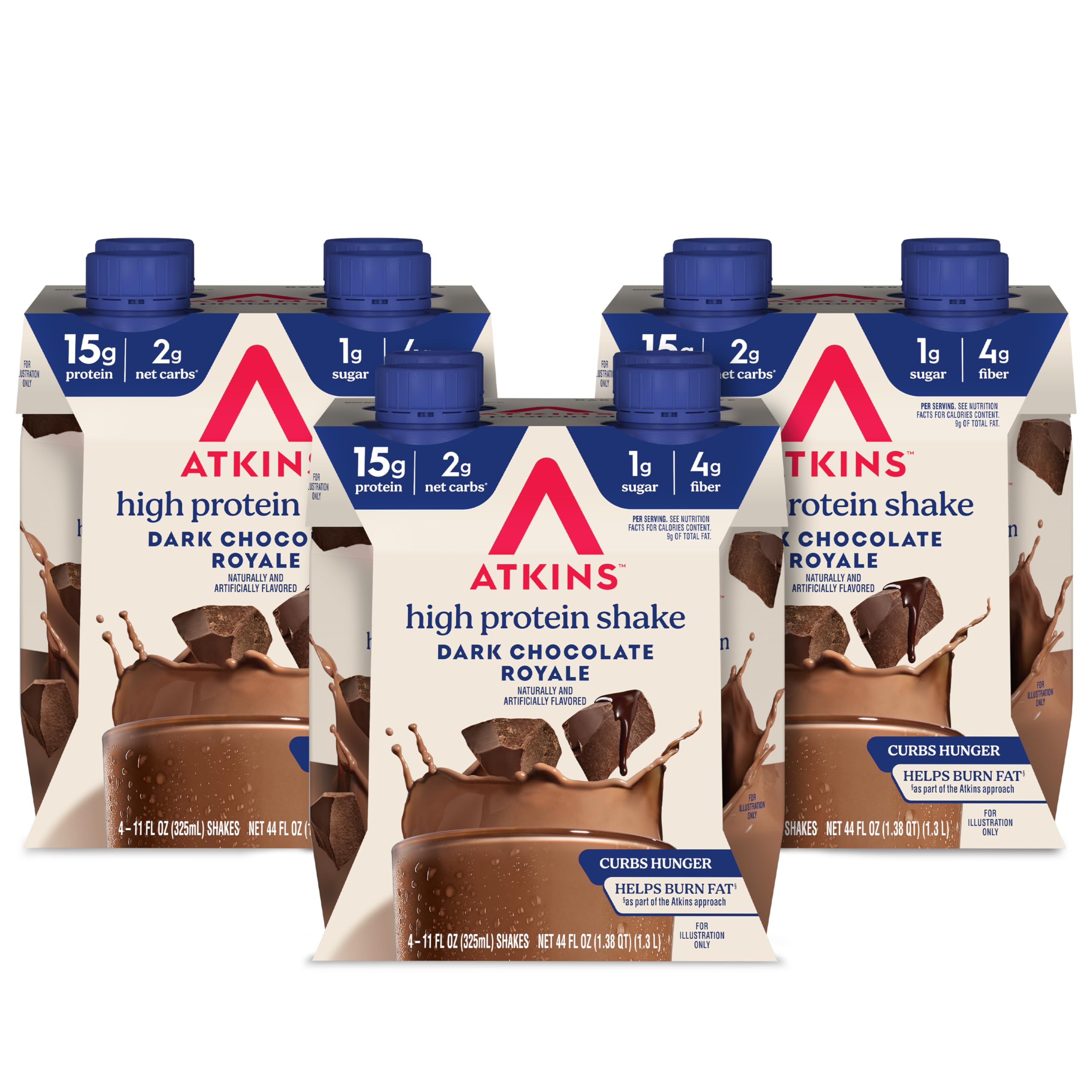 Atkins Chocolate Banana Protein-Rich Shake. With B Vitamins and Protein. Made with Real Fruit. Keto-Friendly and Gluten Free, 11 Fl Oz (Pack of 12)