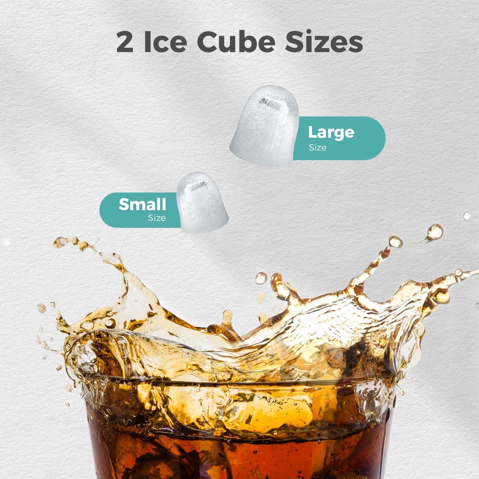 Countertop Portable Ice Maker Machine with Handle, 8 Bullet-Shaped Ice Cubes Ready in 6 Mins, 26Lbs/24H, Self-Cleaning Function with Ice Scoop and Basket for Home/Kitchen/Party (Black)