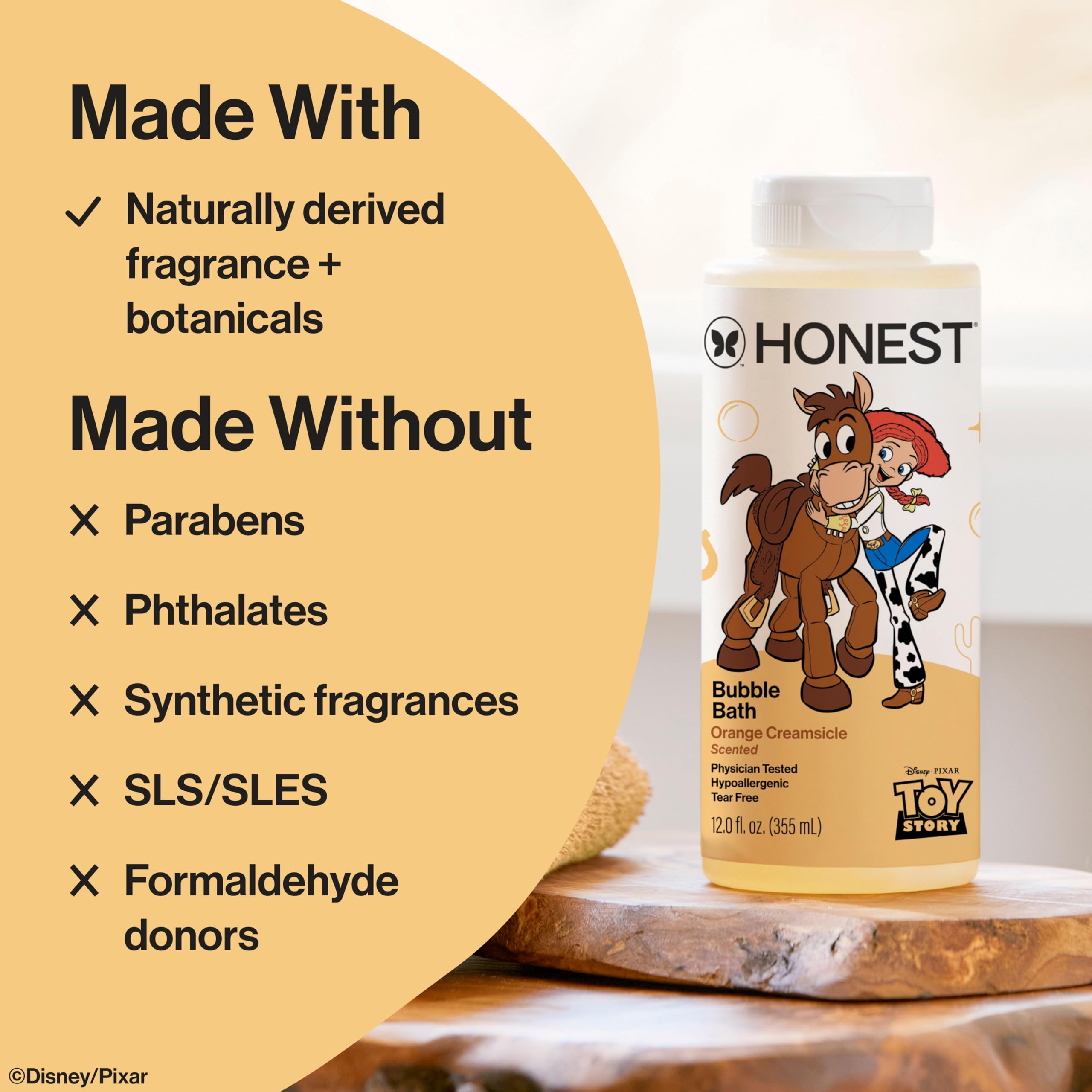 The Honest Company Foaming Bubble Bath Gentle for Baby, Naturally Derived, Tear-free, Hypoallergenic, Fragrance Free, Sensitive, 12 fl oz
