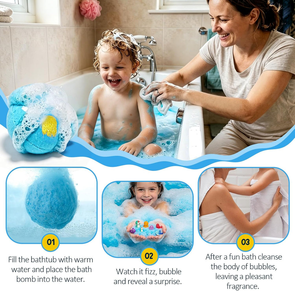 Bath Bombs for Kids, 6 Packs Kids Bubble Bath Bombs for Kids Ages, Bubble Bath Kids Nontoxic | Fizzes, Fun Science Toddler Bath Color Tablets Gift for Boys and Girls
