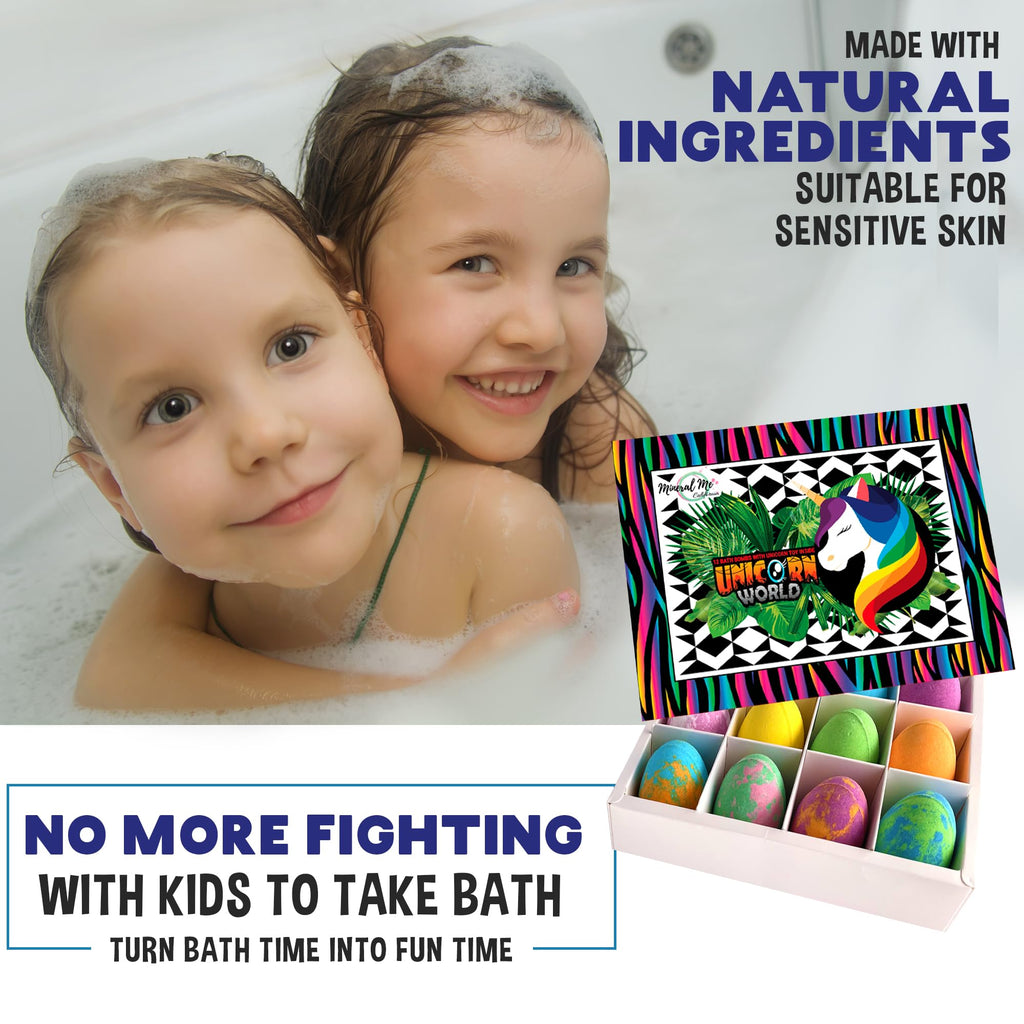 Bath Bombs for Kids with Toys Inside - Organic Bubble Bath Fizzies with Jungle Animal Toys. Gentle and Kids Friendly Spa Bath Balls, Bath Fizz Balls - Birthday Gifts for Toddlers, Boys, Girls