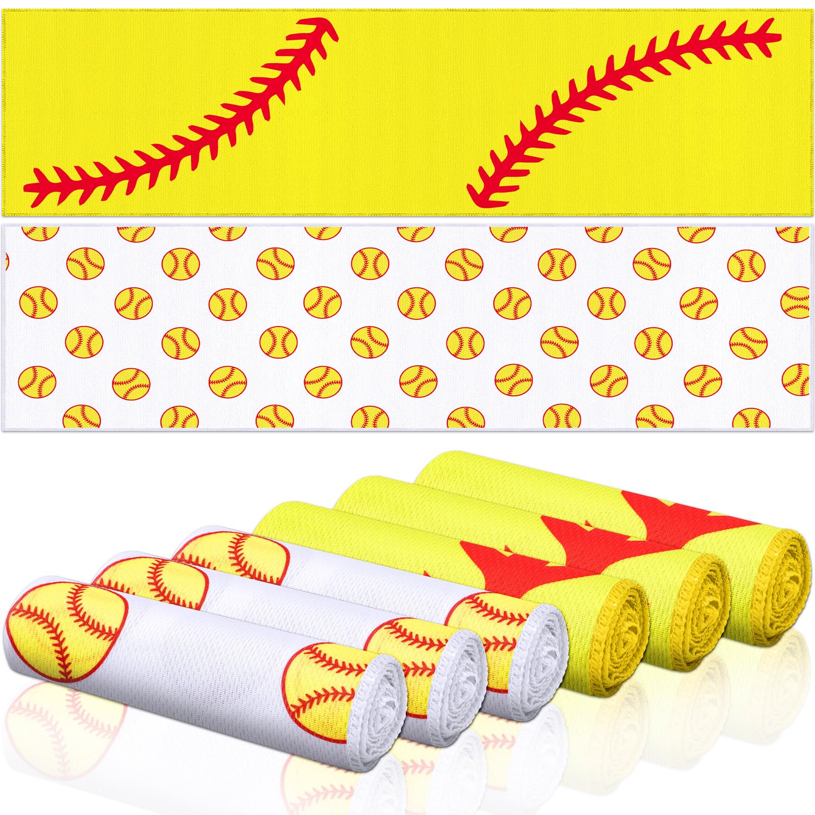12 count Sports Cooling Towels Baseball Basketball Softball 40 x 12 Inch Breathable Soccer Football Volleyball Microfiber Ice Towel Fast Drying for Sport Party Favors Team Gift(Yellow,Softball)