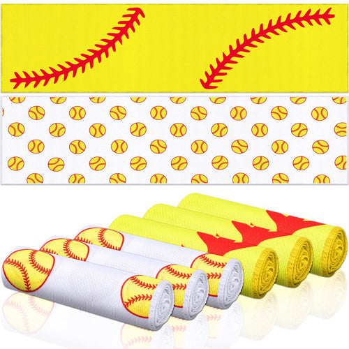 12 count Sports Cooling Towels Baseball Basketball Softball 40 x 12 Inch Breathable Soccer Football Volleyball Microfiber Ice Towel Fast Drying for Sport Party Favors Team Gift(Yellow,Softball)