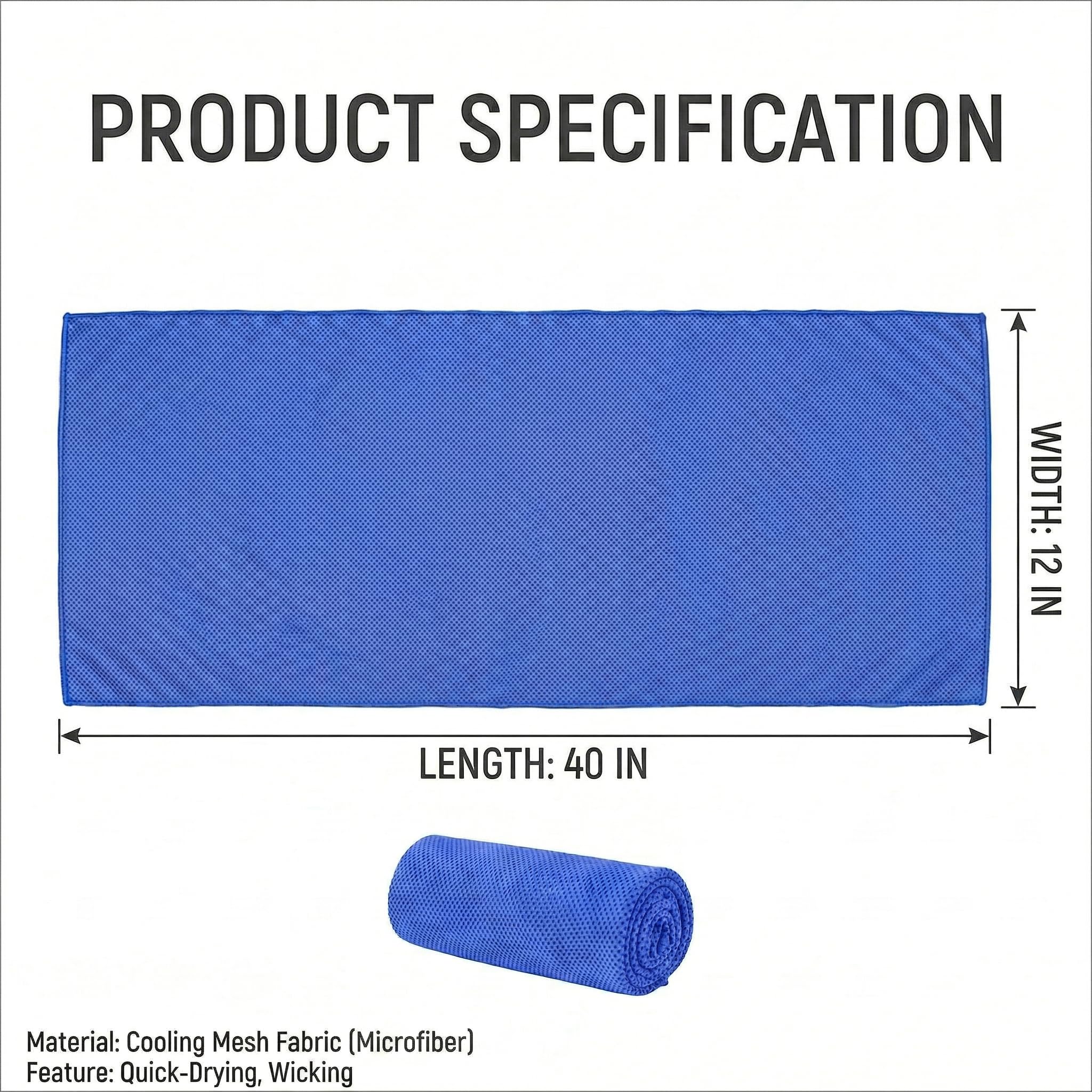 4 Packs Cooling Towels for Neck and Face(40"x 12"), Cool Sweat Towels for Hot Weather, Cooling Towels for Athletes, Lightweight Soft Breathable Towels for Yoga, Sport, Workout, Running, Gym, Camping