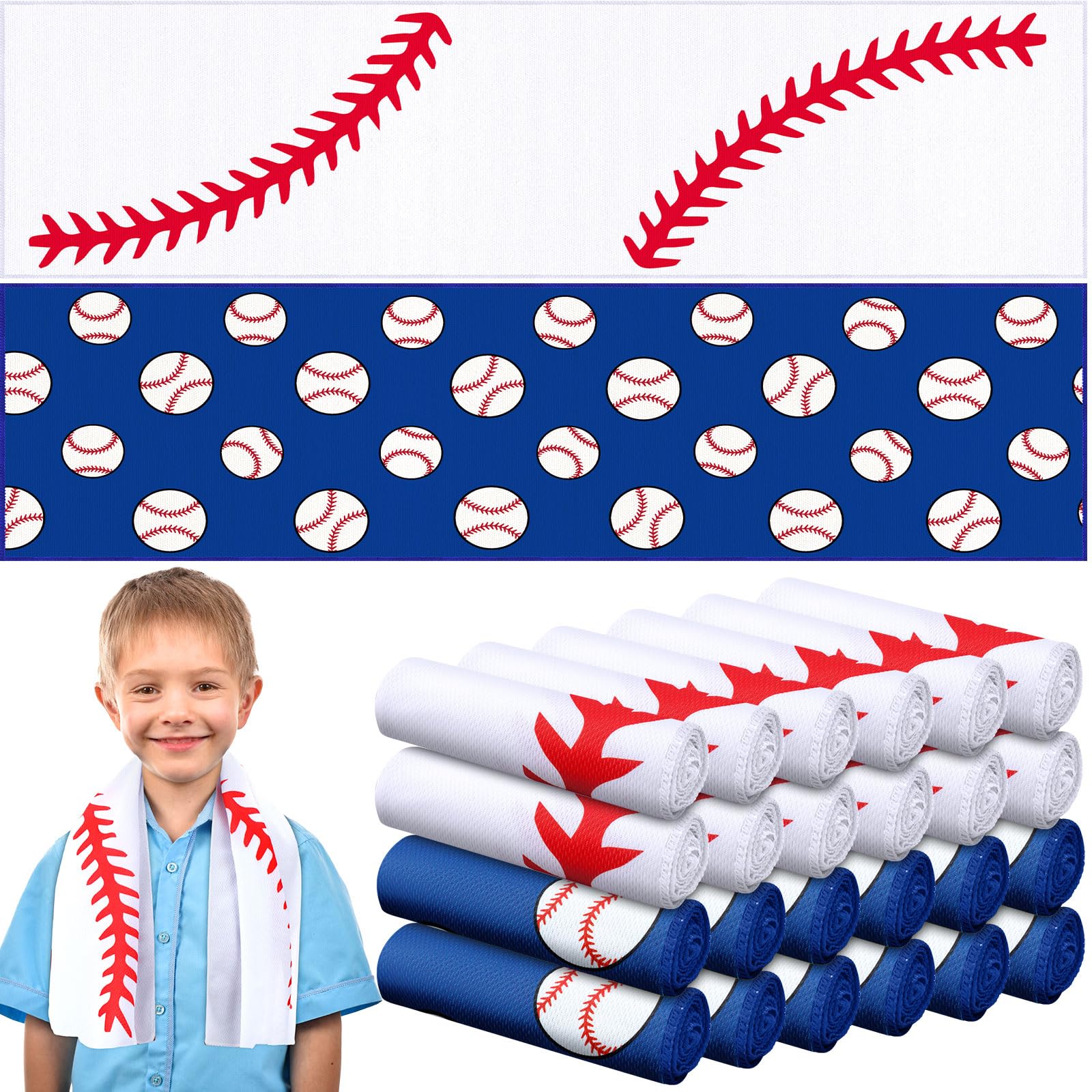 12 count Sports Cooling Towels Baseball Basketball Softball 40 x 12 Inch Breathable Soccer Football Volleyball Microfiber Ice Towel Fast Drying for Sport Party Favors Team Gift(Yellow,Softball)