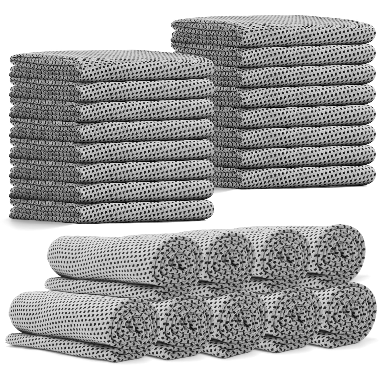 24 Pack Cooling Towels Bulk for Neck and Face 40"x12" Ice Cooling Sweat Rags Microfiber Soft Breathable Soft Chilly Towel for Yoga Golf Sport Running