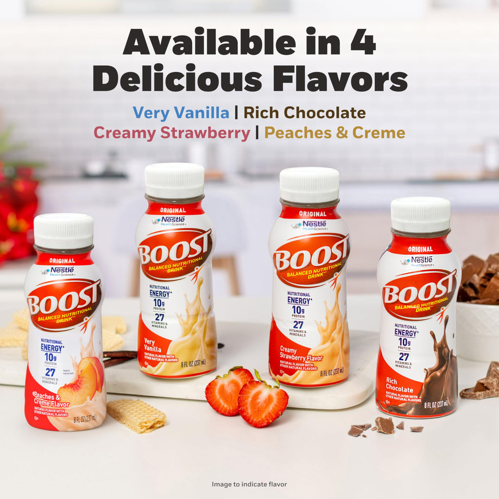 BOOST Original Ready to Drink Nutritional Drinks, Peaches & Creme, 8 Fl Oz (Pack of 24)