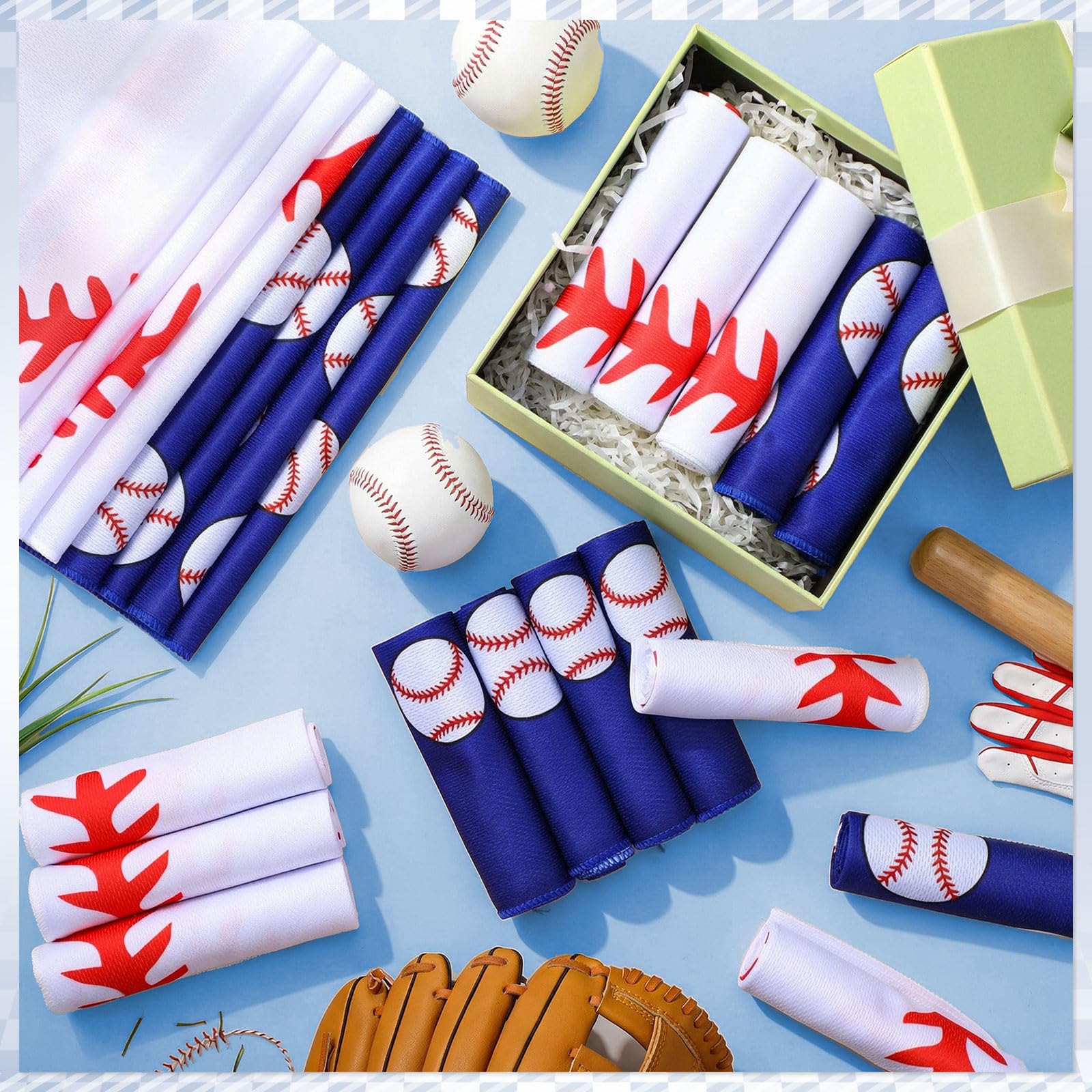 12 count Sports Cooling Towels Baseball Basketball Softball 40 x 12 Inch Breathable Soccer Football Volleyball Microfiber Ice Towel Fast Drying for Sport Party Favors Team Gift(Yellow,Softball)