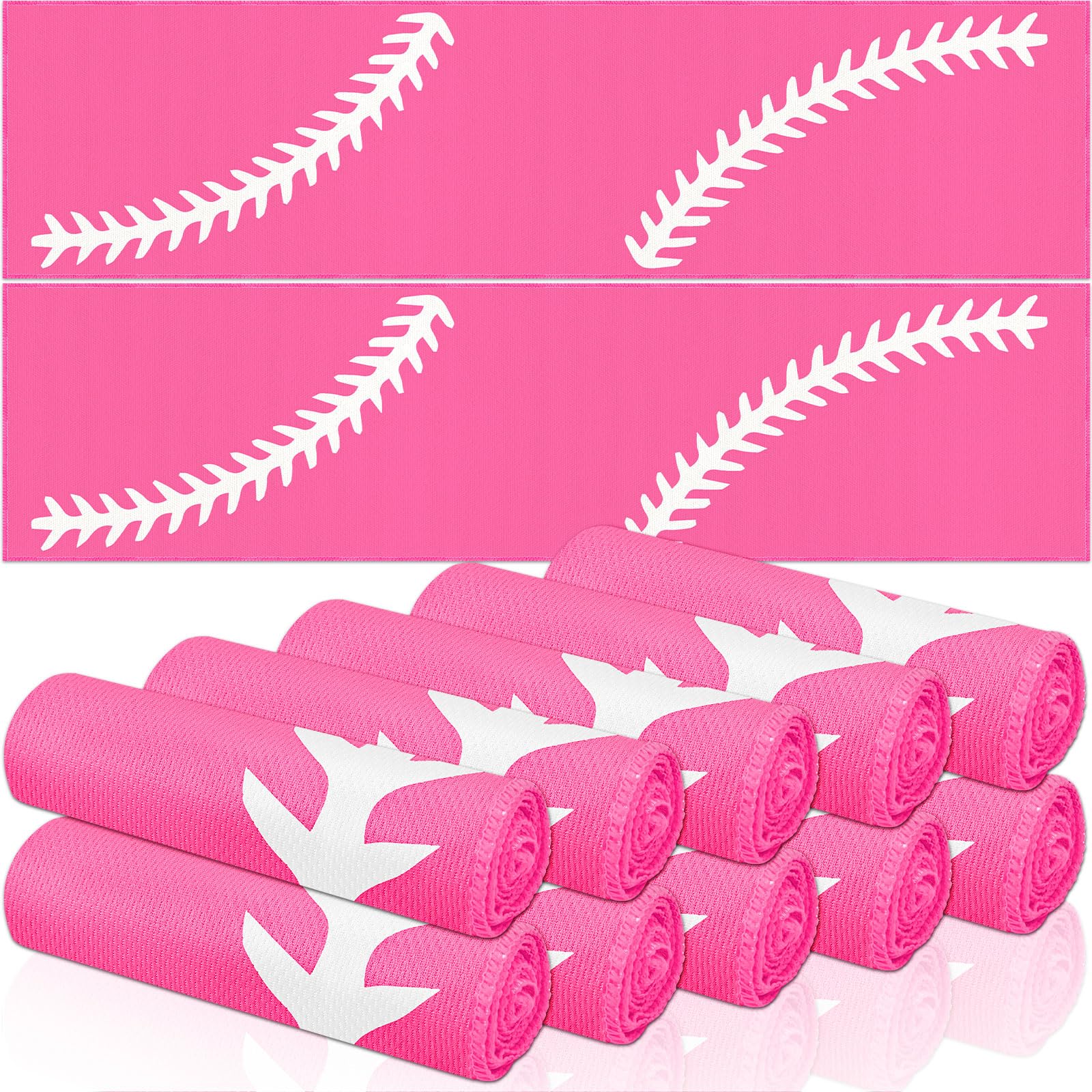 12 count Sports Cooling Towels Baseball Basketball Softball 40 x 12 Inch Breathable Soccer Football Volleyball Microfiber Ice Towel Fast Drying for Sport Party Favors Team Gift(Yellow,Softball)