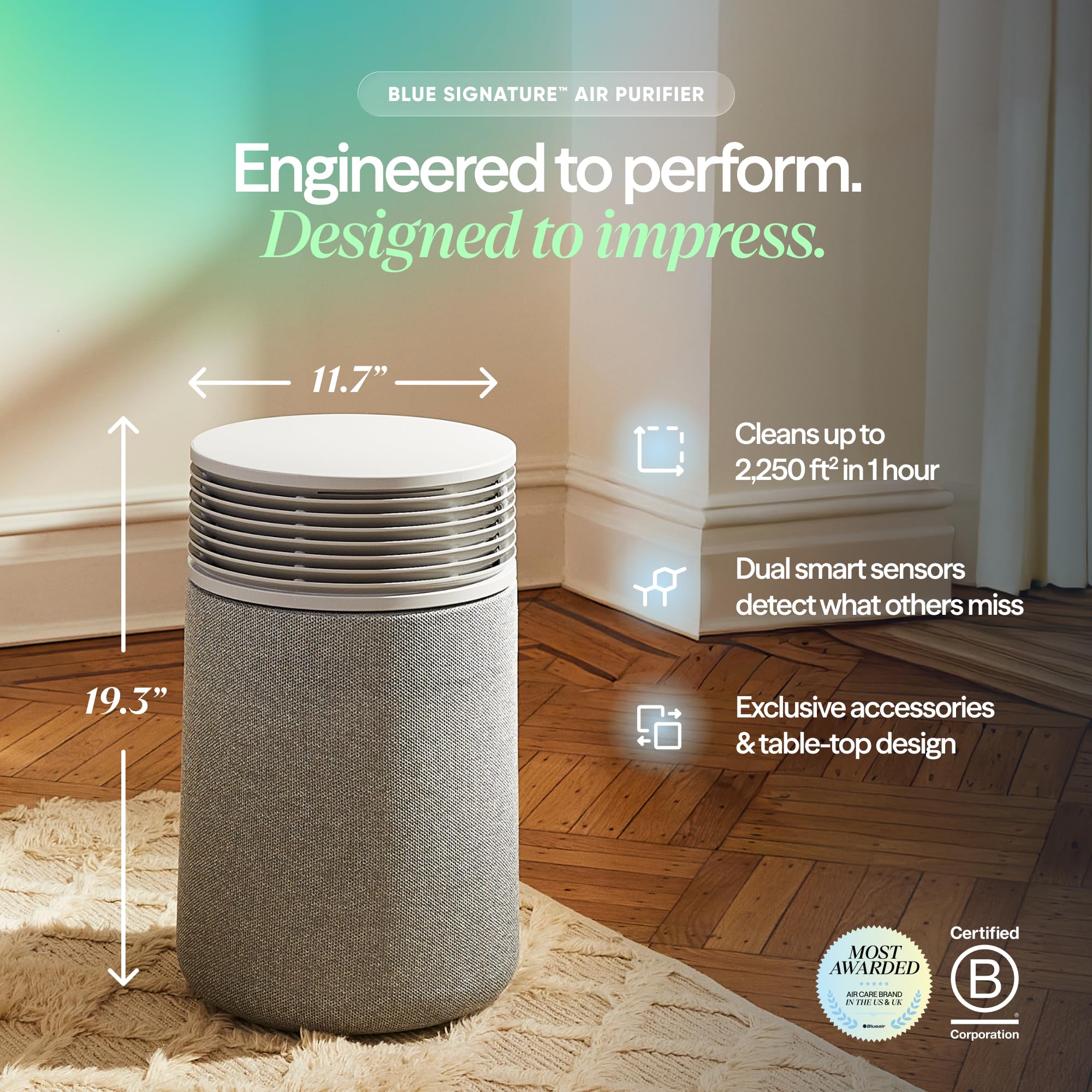 BLUEAIR Blue Pure 311i Max Smart Air Purifier for Medium Rooms up to 2,107 Sq Ft HEPASilent Air Cleaner for Pets Allergies Smoke & Dust WiFi Air Purifier with Auto Mode Quiet Air Purifier for Bedroom
