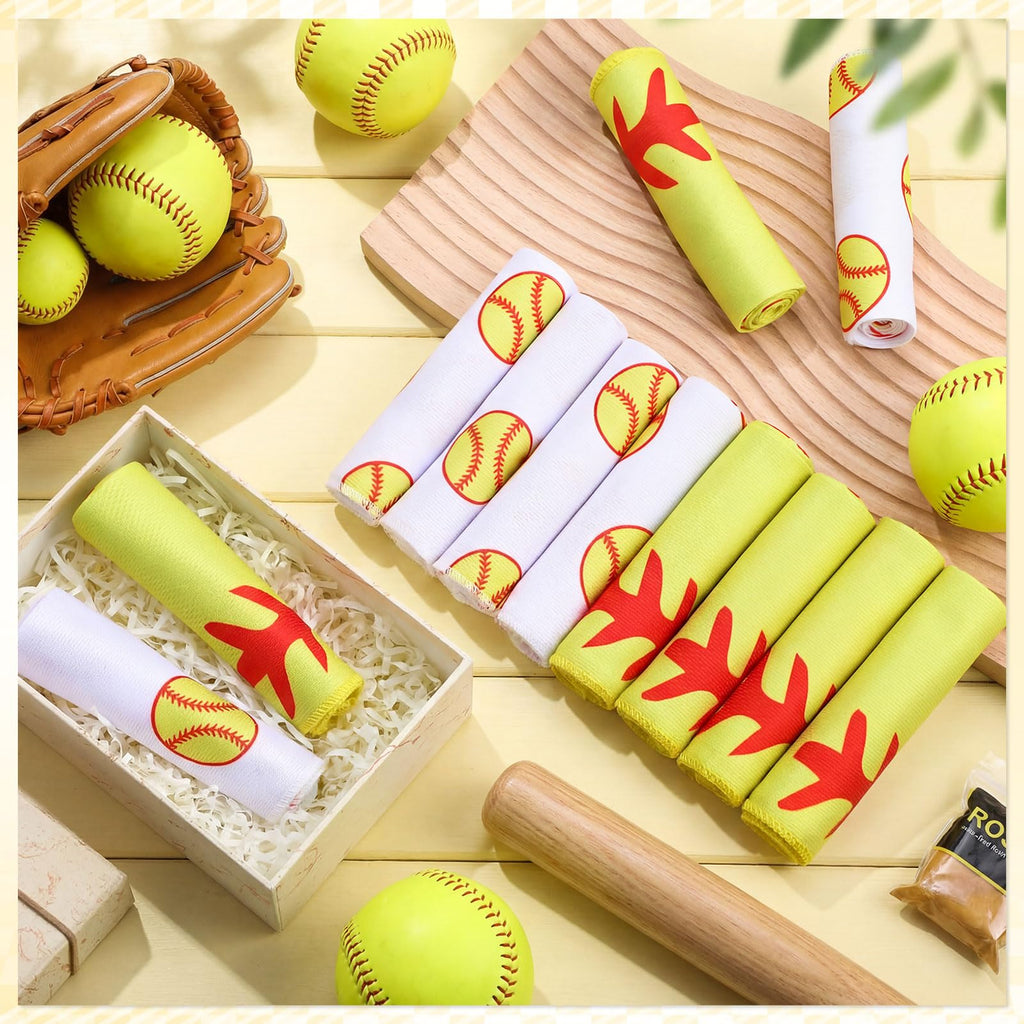 12 count Sports Cooling Towels Baseball Basketball Softball 40 x 12 Inch Breathable Soccer Football Volleyball Microfiber Ice Towel Fast Drying for Sport Party Favors Team Gift(Yellow,Softball)