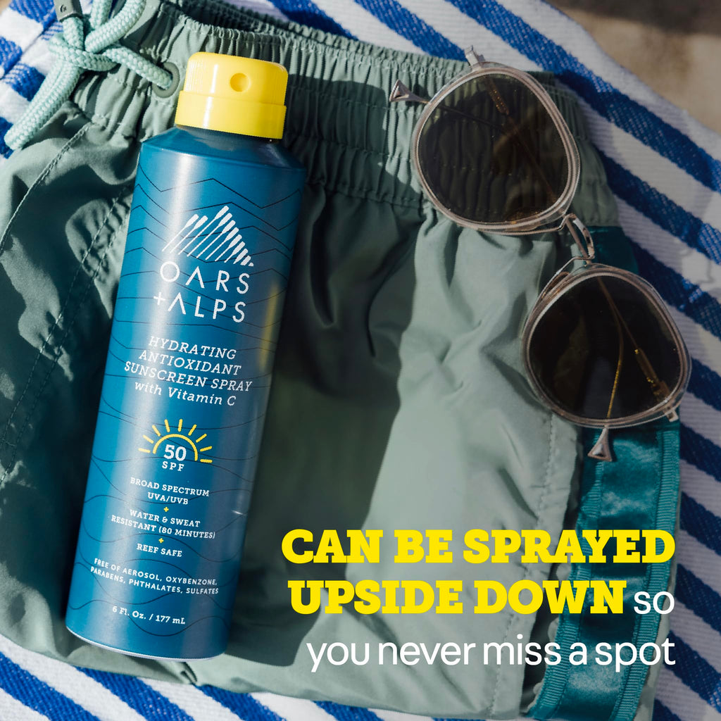 Oars + Alps SPF 50 Face & Body Broad Spectrum Sunscreen Spray | Fast-Absorbing, Lightweight, Non-Greasy, Hawaii Reef Act 104 Compliant, Water-Resistant, Octinoxate + Oxybenzone Free, 6 Oz, 1 Pack