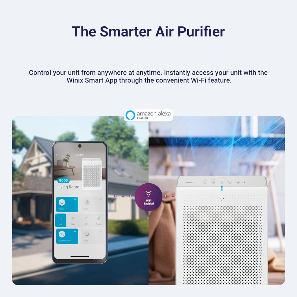 WINIX 5530 Air Purifier (New Generation of 5500-2 with App Control) for Home Large Room Up to 1882 Ft² in 1 Hr, True HEPA, High Deodorization Carbon Filter and Auto Mode, Captures Pet Allergies, Smoke