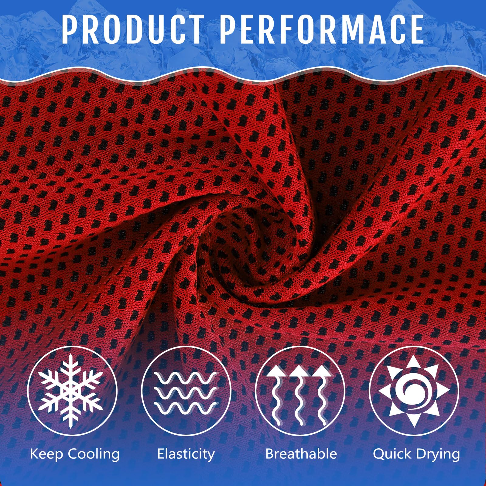 Hosuly 6 Pack Cooling Towels 40"x12" Ice Towel Cooling Neck Wraps Soft Breathable Chilly Stay Cool in Summer for Sports Yoga Golf Gym Activities(Black)