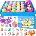 Kids Bath Bombs with Surprise Inside, 20 Pack Bring Dog and cat Toys Gift Set, Natural Organic Bubble Bath Foam Bath