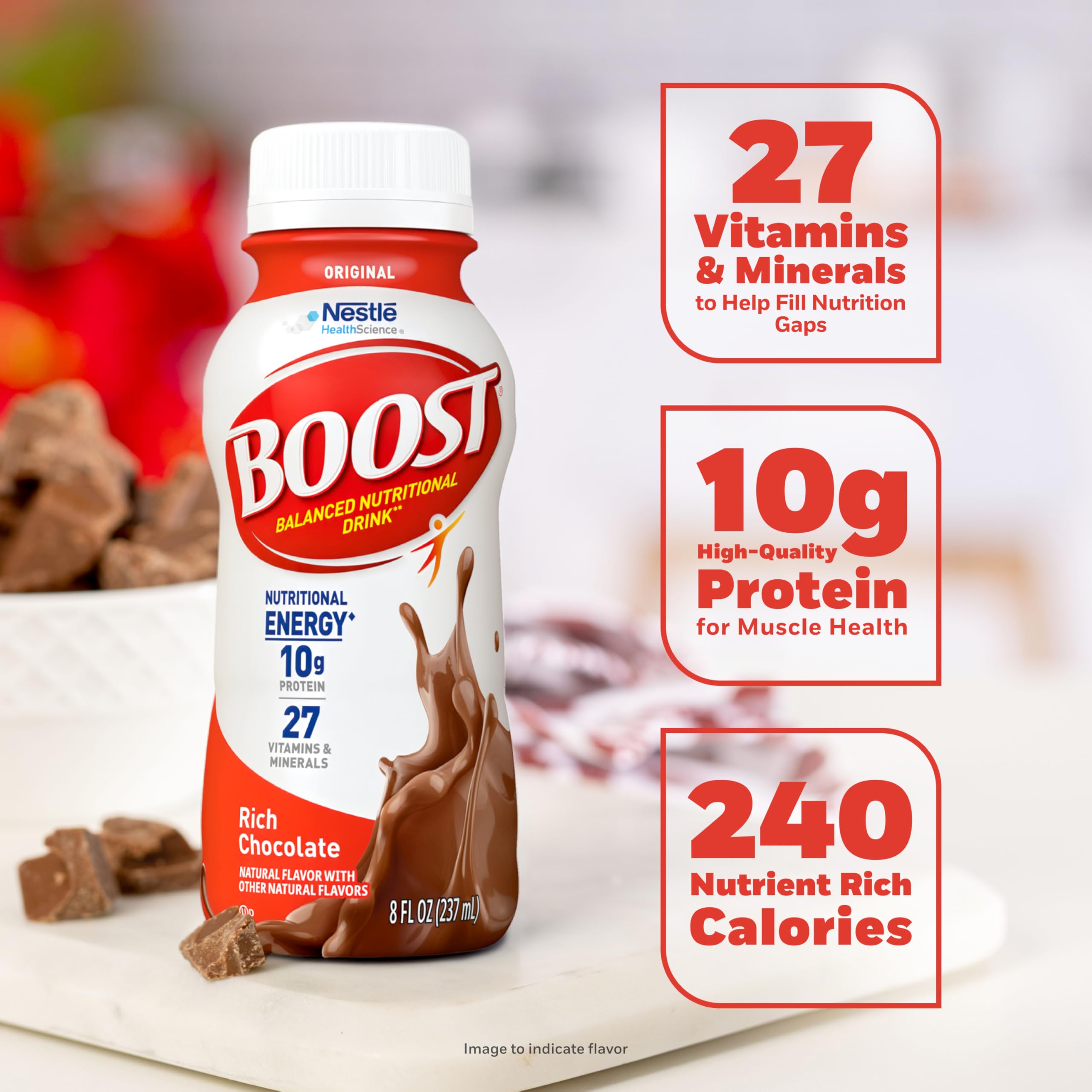 BOOST Original Ready to Drink Nutritional Drinks, Peaches & Creme, 8 Fl Oz (Pack of 24)