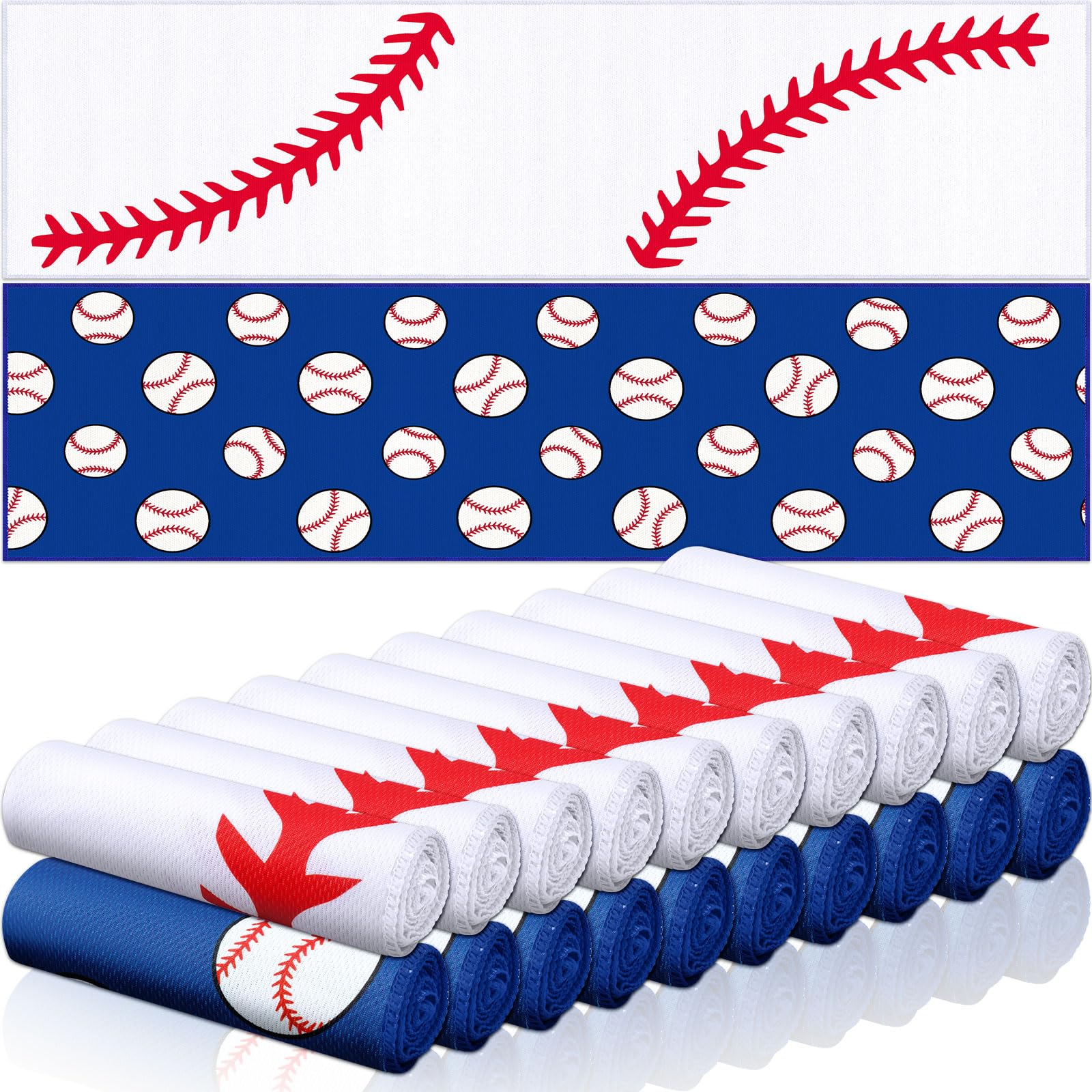 12 count Sports Cooling Towels Baseball Basketball Softball 40 x 12 Inch Breathable Soccer Football Volleyball Microfiber Ice Towel Fast Drying for Sport Party Favors Team Gift(Yellow,Softball)