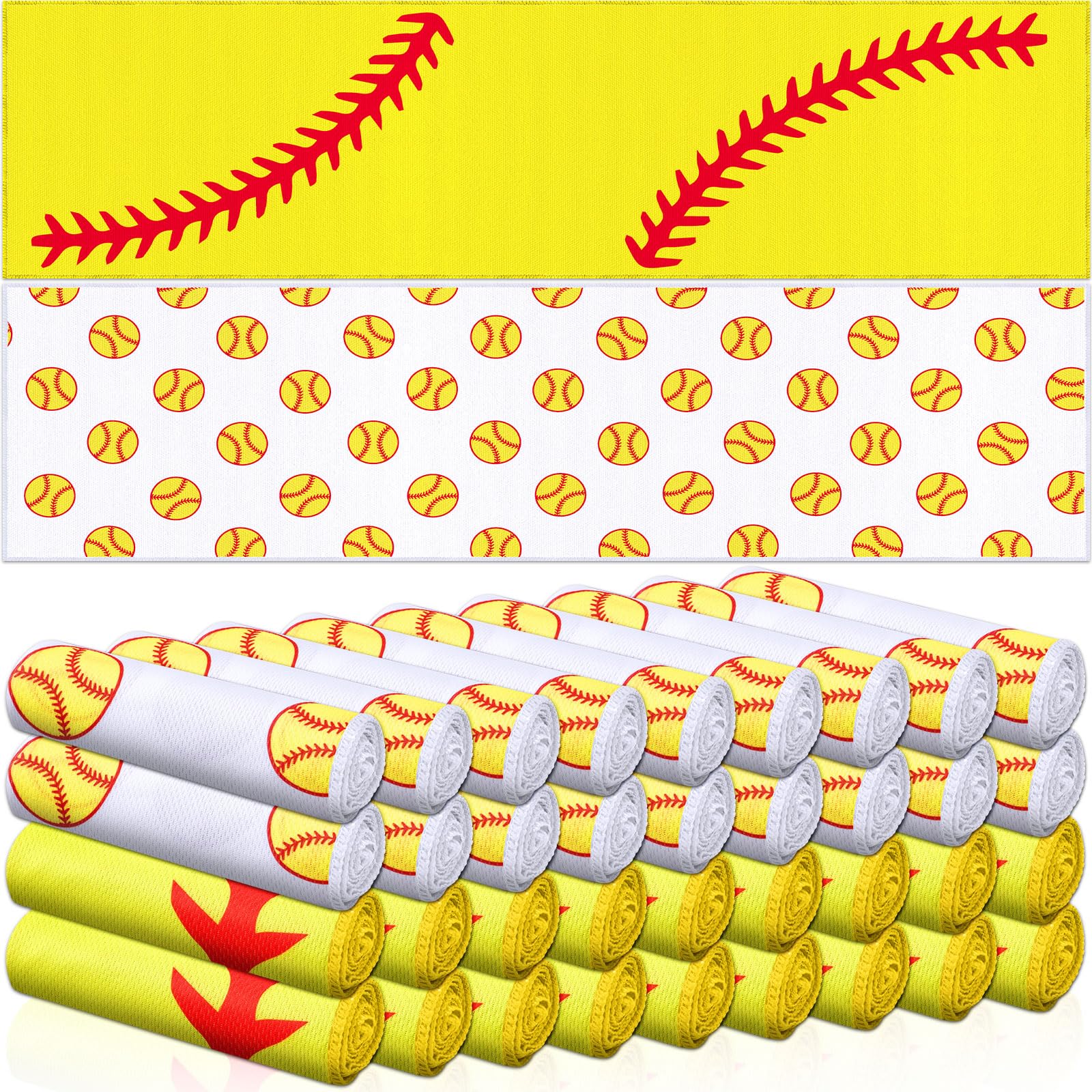 12 count Sports Cooling Towels Baseball Basketball Softball 40 x 12 Inch Breathable Soccer Football Volleyball Microfiber Ice Towel Fast Drying for Sport Party Favors Team Gift(Yellow,Softball)