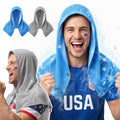 Upgraded PVA Cooling Hoodie Towels -UPF 50+ Sun Proteciton Instant Cooling Towel for Neck & Face,Sweat-Absorbent Ice Towel for Hot Weather, Sports, Camping, Cycling & Outdoor Activities (Blue)