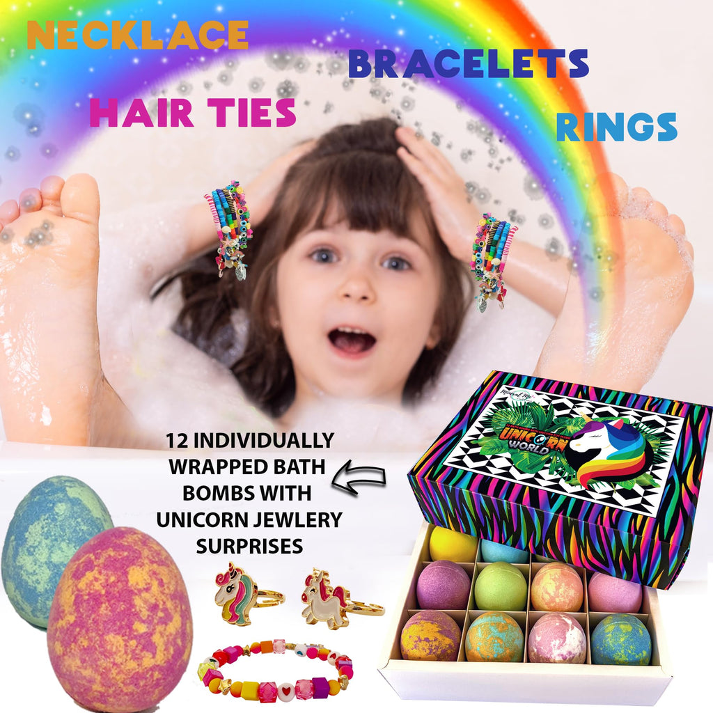 Bath Bombs for Kids with Toys Inside - Organic Bubble Bath Fizzies with Jungle Animal Toys. Gentle and Kids Friendly Spa Bath Balls, Bath Fizz Balls - Birthday Gifts for Toddlers, Boys, Girls