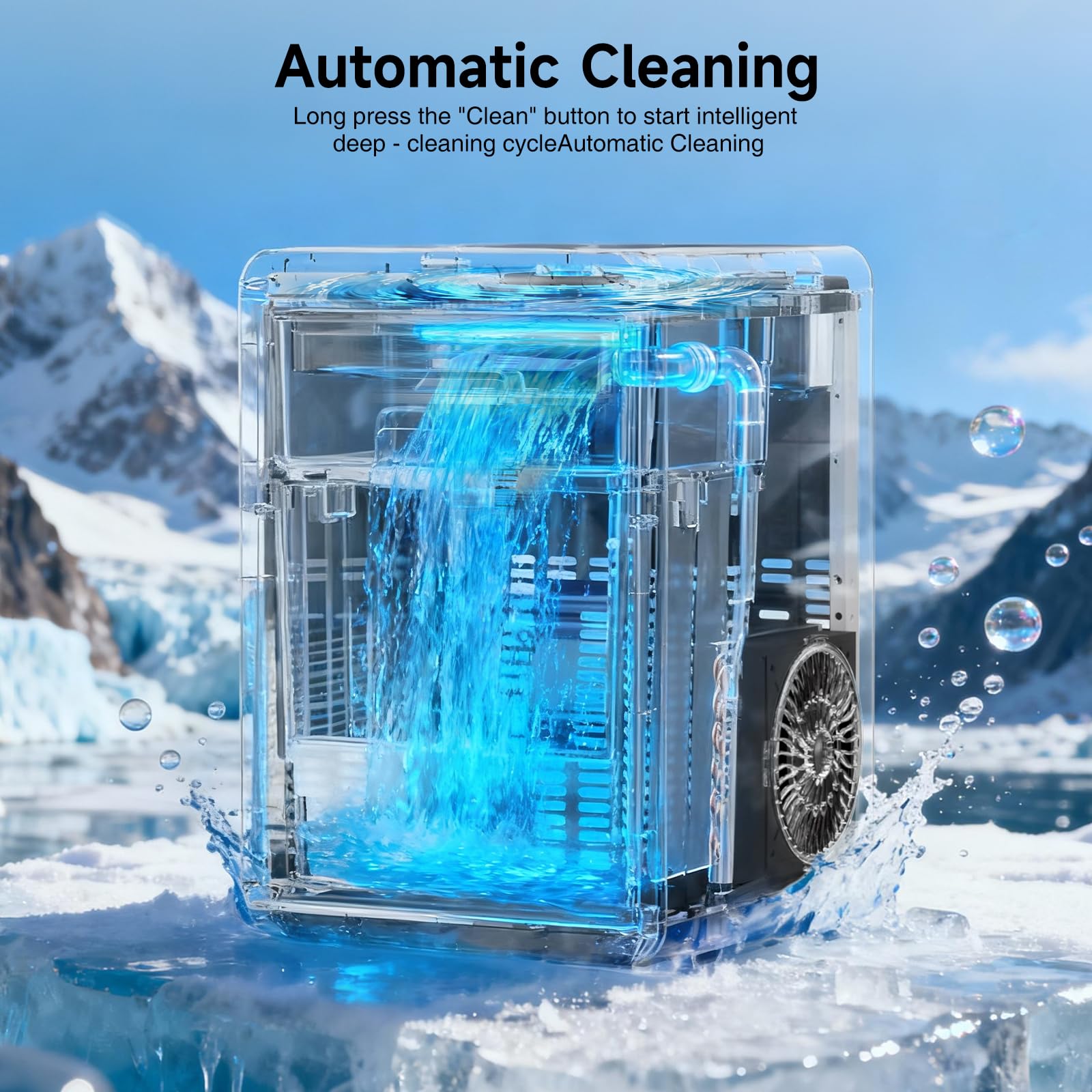 Nugget Ice Maker Countertop, 44Lbs/24H Pebble Ice Maker with Water Tank, Soft Chewable Pellet Ice Machine with Self-Cleaning for Kitchens/Home/Office