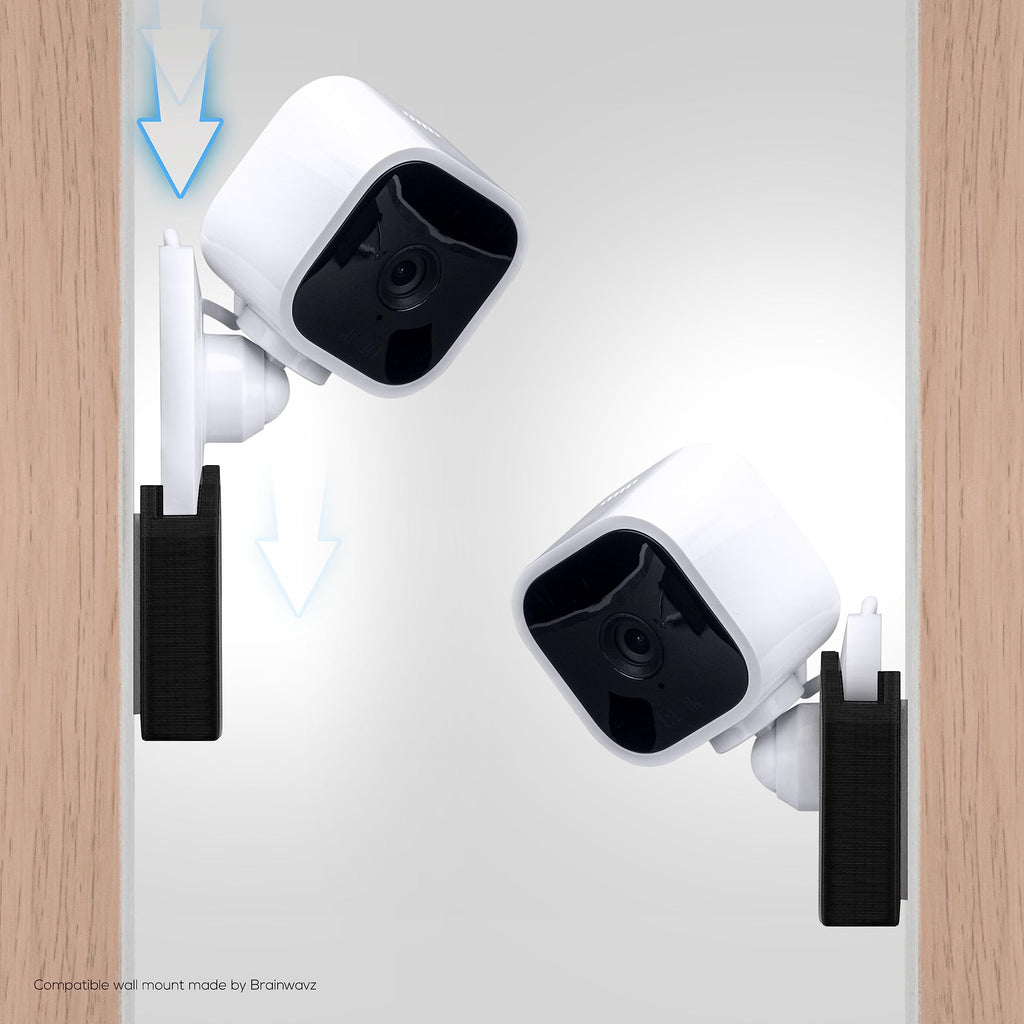 BRAINWAVZ Adhesive Wall Mount for Blink Mini Camera, 2 Pack, No Hassle Holder, Strong 3M VHB Tape, No Screws, No Mess Install, Bracket Stand (White)
