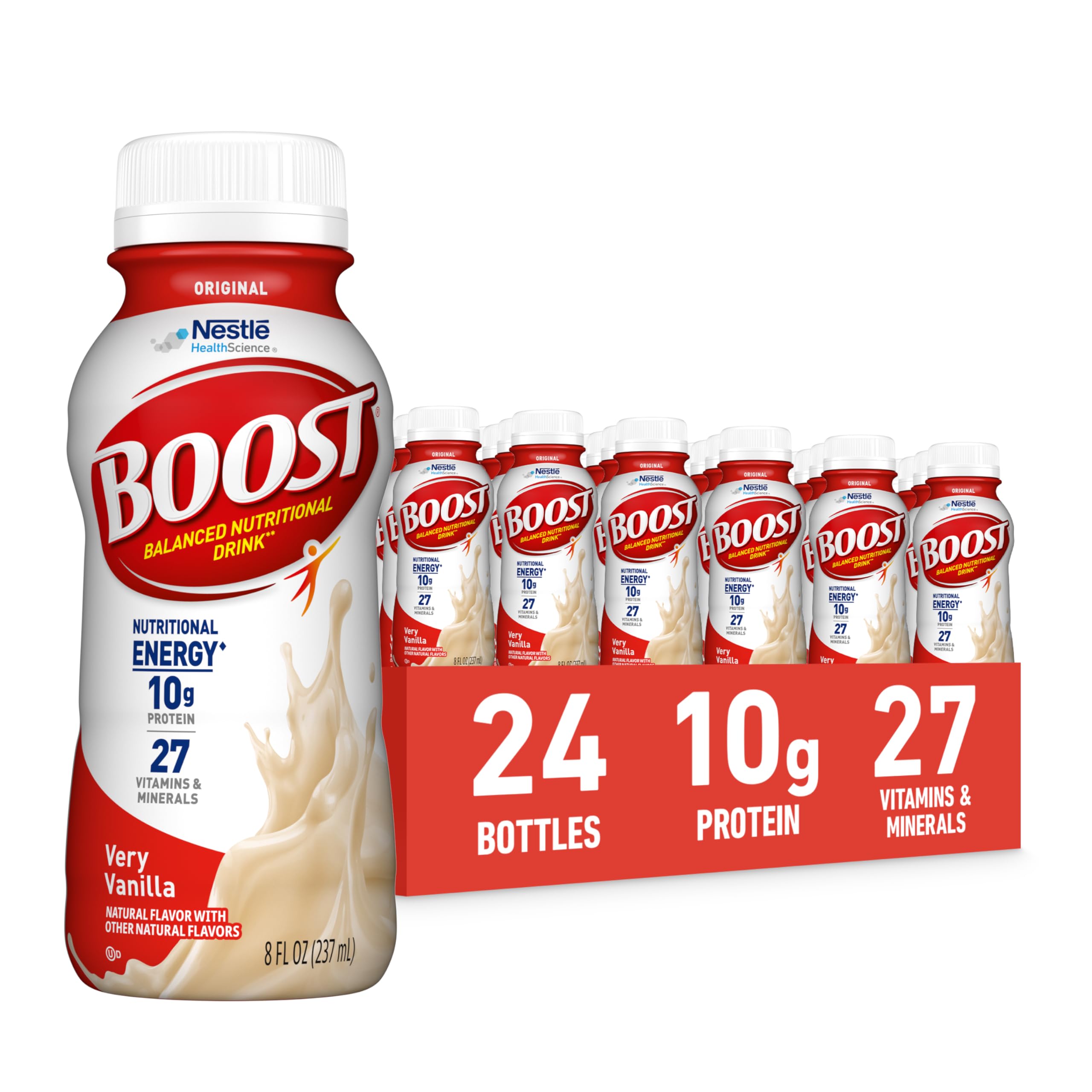 BOOST Original Ready to Drink Nutritional Drinks, Peaches & Creme, 8 Fl Oz (Pack of 24)