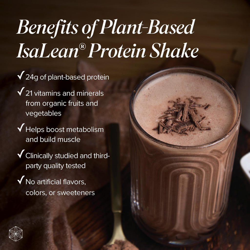 Isagenix Plant-Based IsaLean Protein Shake - Energy Powder with Whole-Food Sourced Vitamins - Supports Lean Muscle Growth & Healthy Metabolism - Rich Chocolate, 27.2 oz (14 Servings)