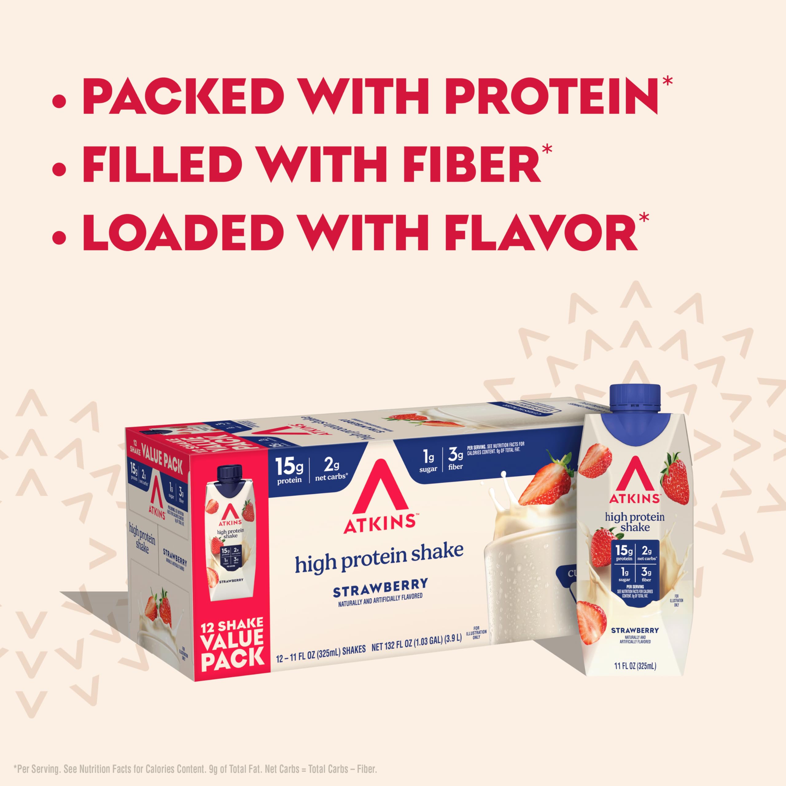 Atkins Chocolate Banana Protein-Rich Shake. With B Vitamins and Protein. Made with Real Fruit. Keto-Friendly and Gluten Free, 11 Fl Oz (Pack of 12)